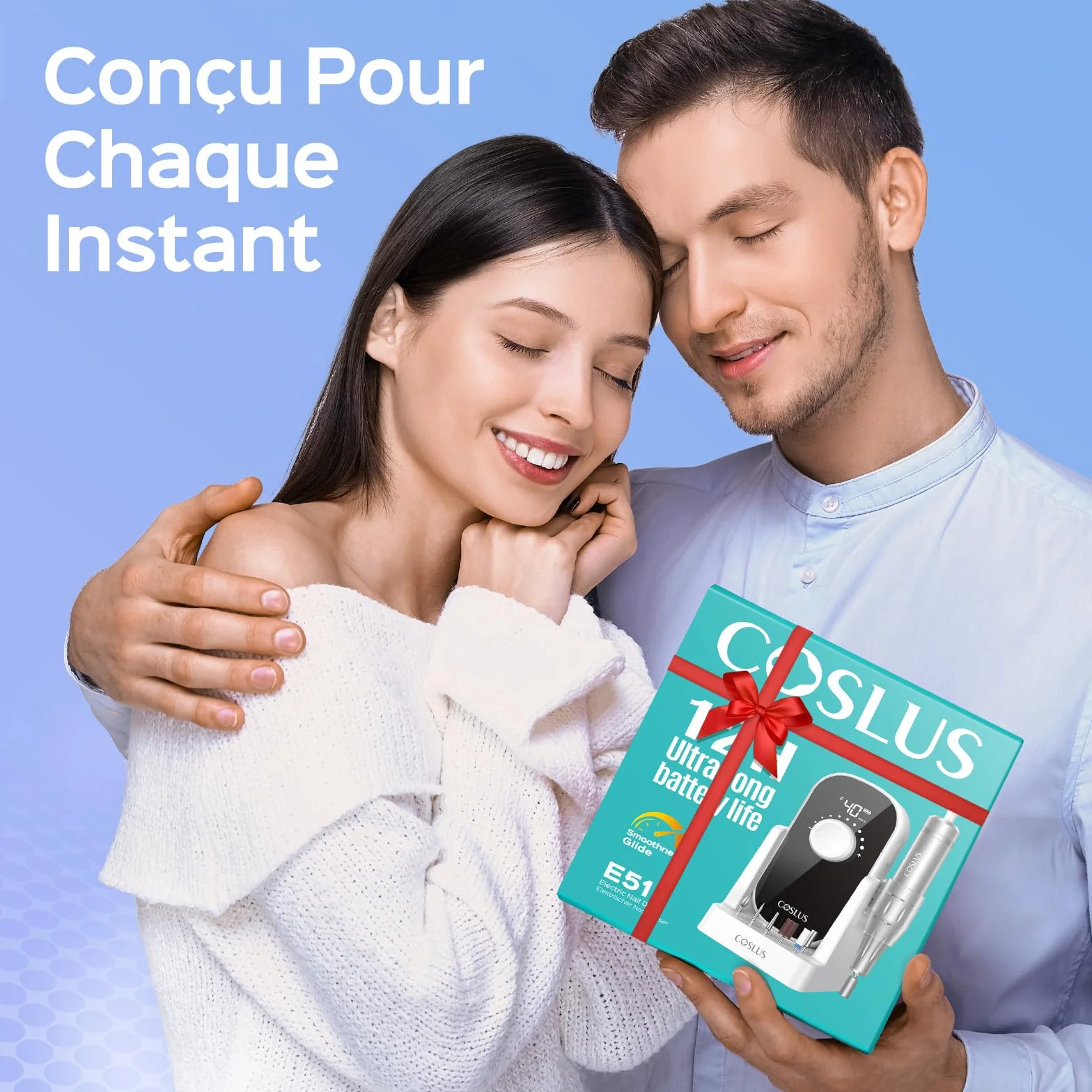 COSLUS E51 Ponceuse Ongles Professionnelle 40000 RPM Lime Electrique 6 en 1 Gel Acrylique