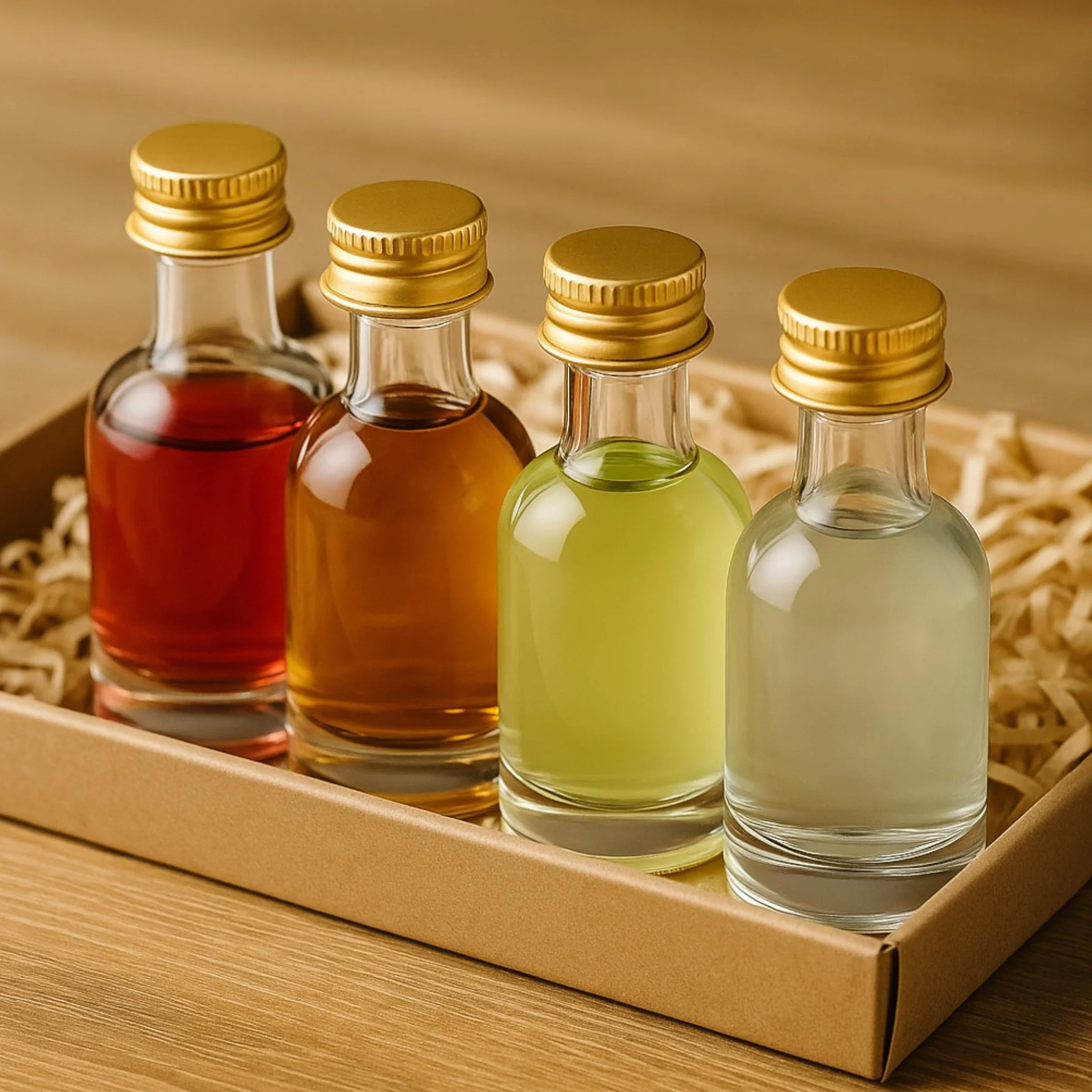 Mini bouteilles en verre 50 ml lot de 60 avec bouchon à vis doré fond épais goulot étroit