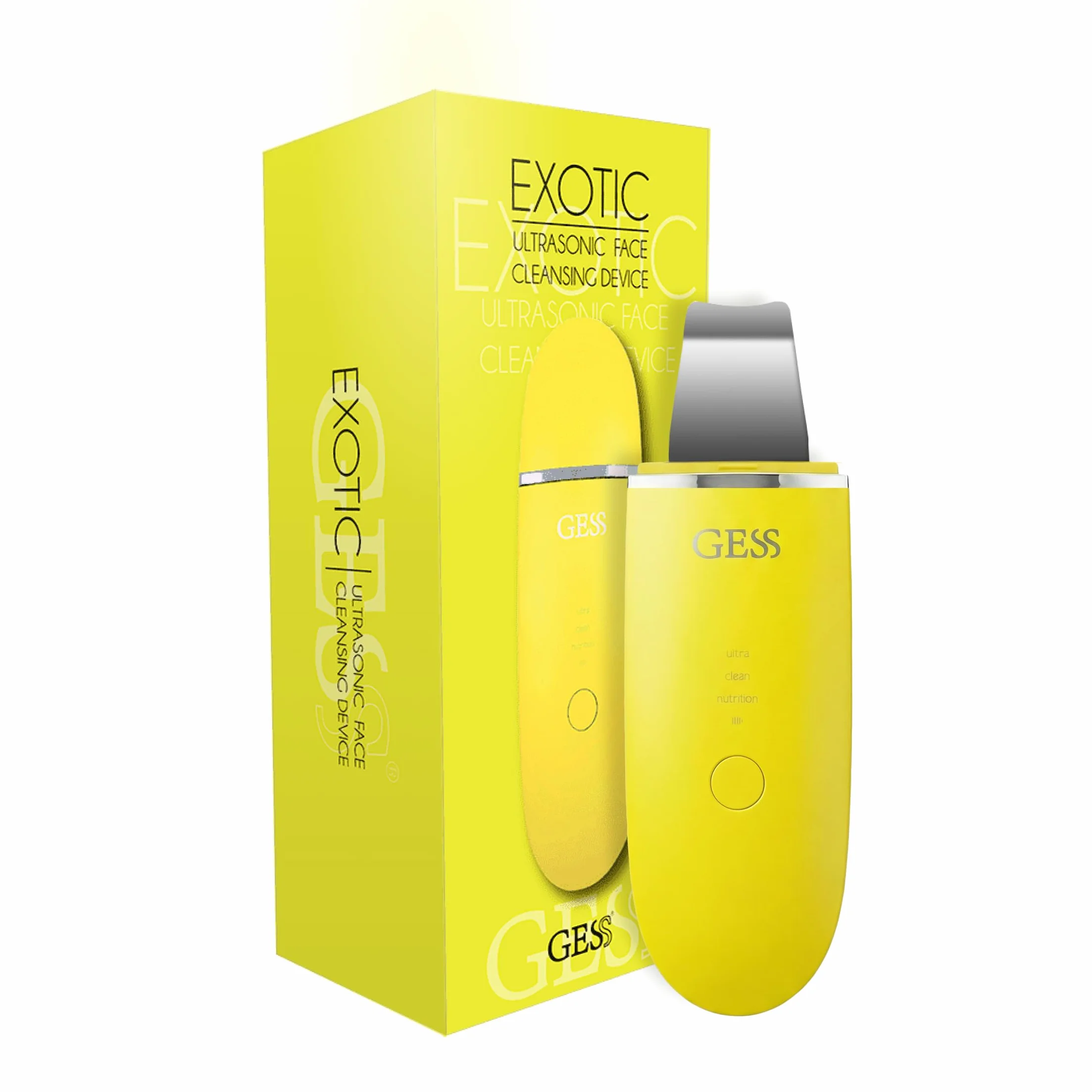 GESS Appareil de lifting facial par ultrasons exotique - peeling doux, raffermissement de la peau, soin anti-âge avec chromothérapie