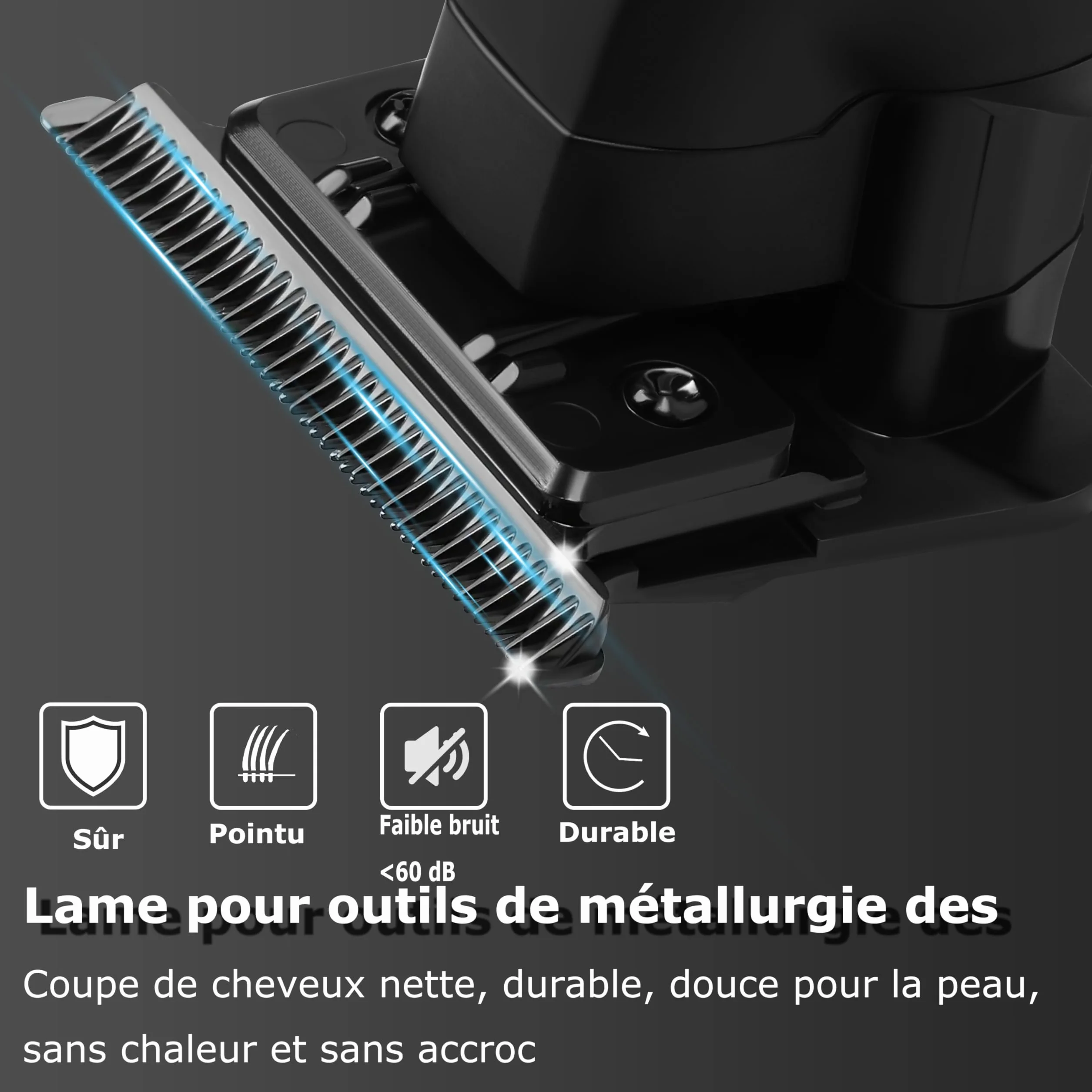 Kemei PG2299 Tondeuse à Cheveux Professionnelle Homme, Tondeuse Zéro Écart Lame T Sans Fil Rechargeable