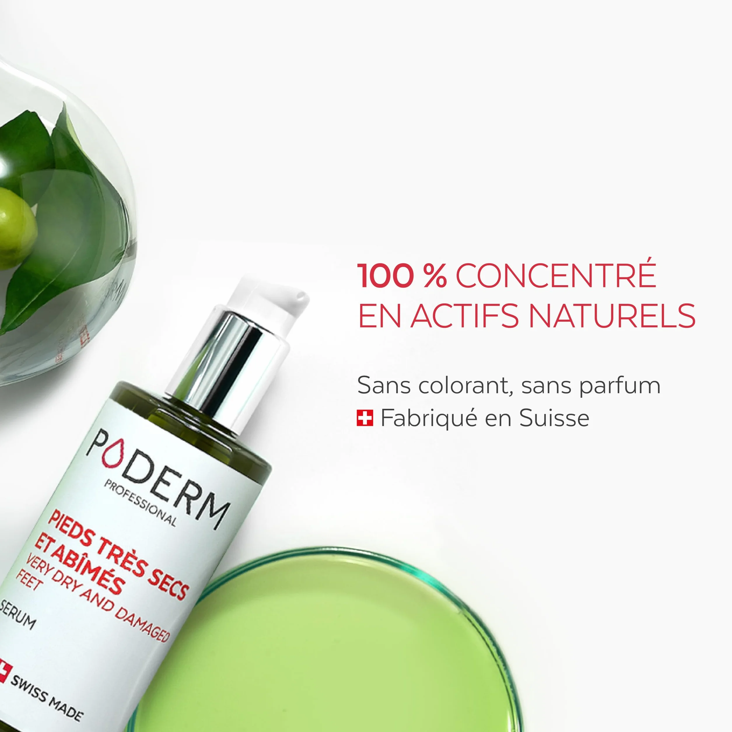 PODERM Soin des pieds répare nourrit intensément 24h ingrédients 100% naturels Swiss Made