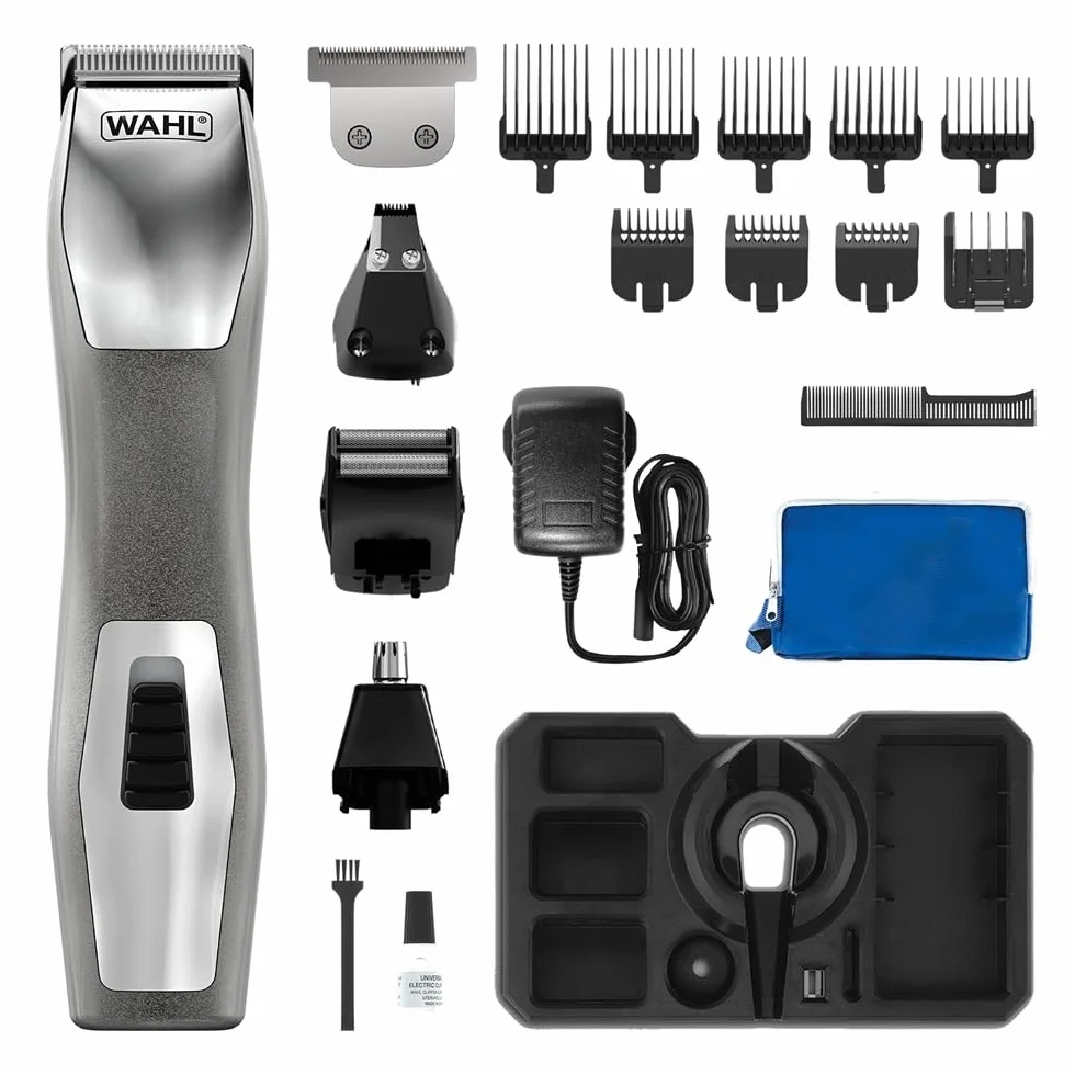 WAHL Chromium 11-en-1 Multigroomer tondeuse pour le corps barbe hommes lavable kit toilettage