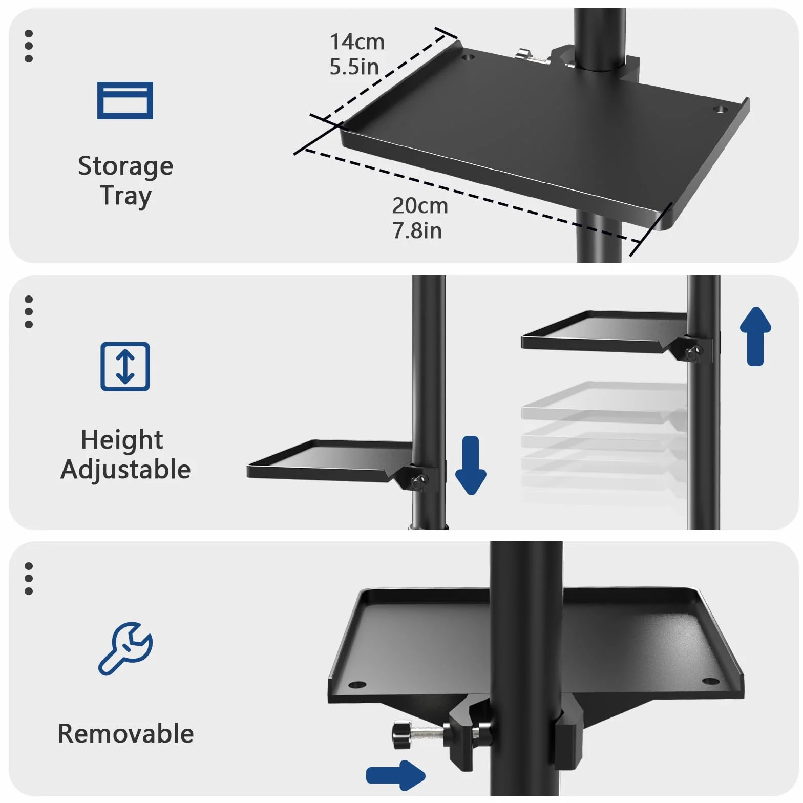 ZHOOGE Plateau de salon sur roulettes avec support, plateau de service de salon réglable en hauteur avec roue universelle silencieuse à 360 degrés pour travaux de tatouage, spa et plateau dentaire