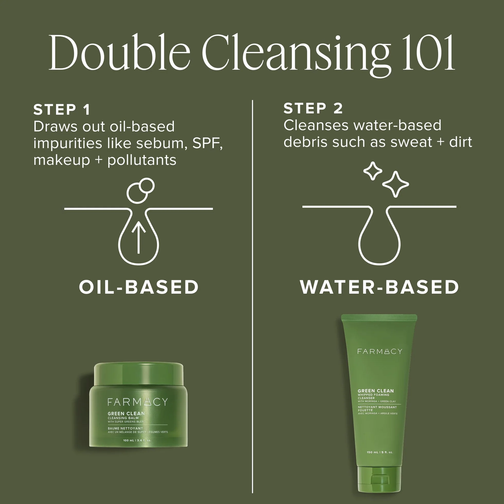 Farmacy Green Clean Baume démaquillant imperméable double nettoyant exfoliant doux 100 ml