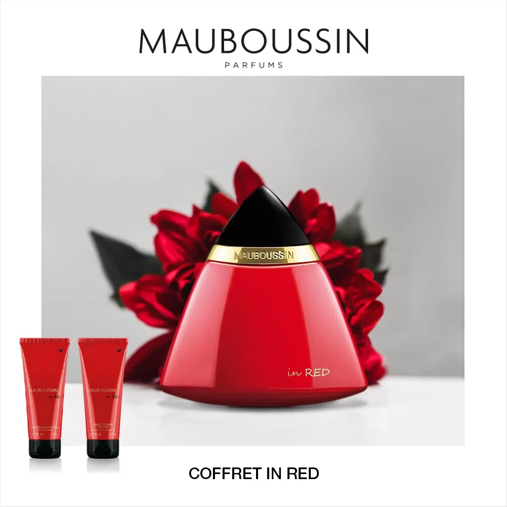Mauboussin - Coffret In Red : Eau de Parfum 100ml, Gel Douche 90ml & Lait Corps 90ml
