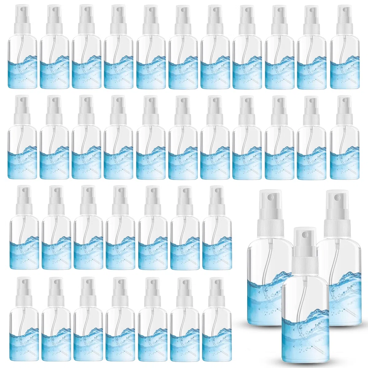 Lot de 100 petits flacons pulvérisateurs vides en plastique pour plantes, nettoyage, brumisation et soins de la peau - 30 ml