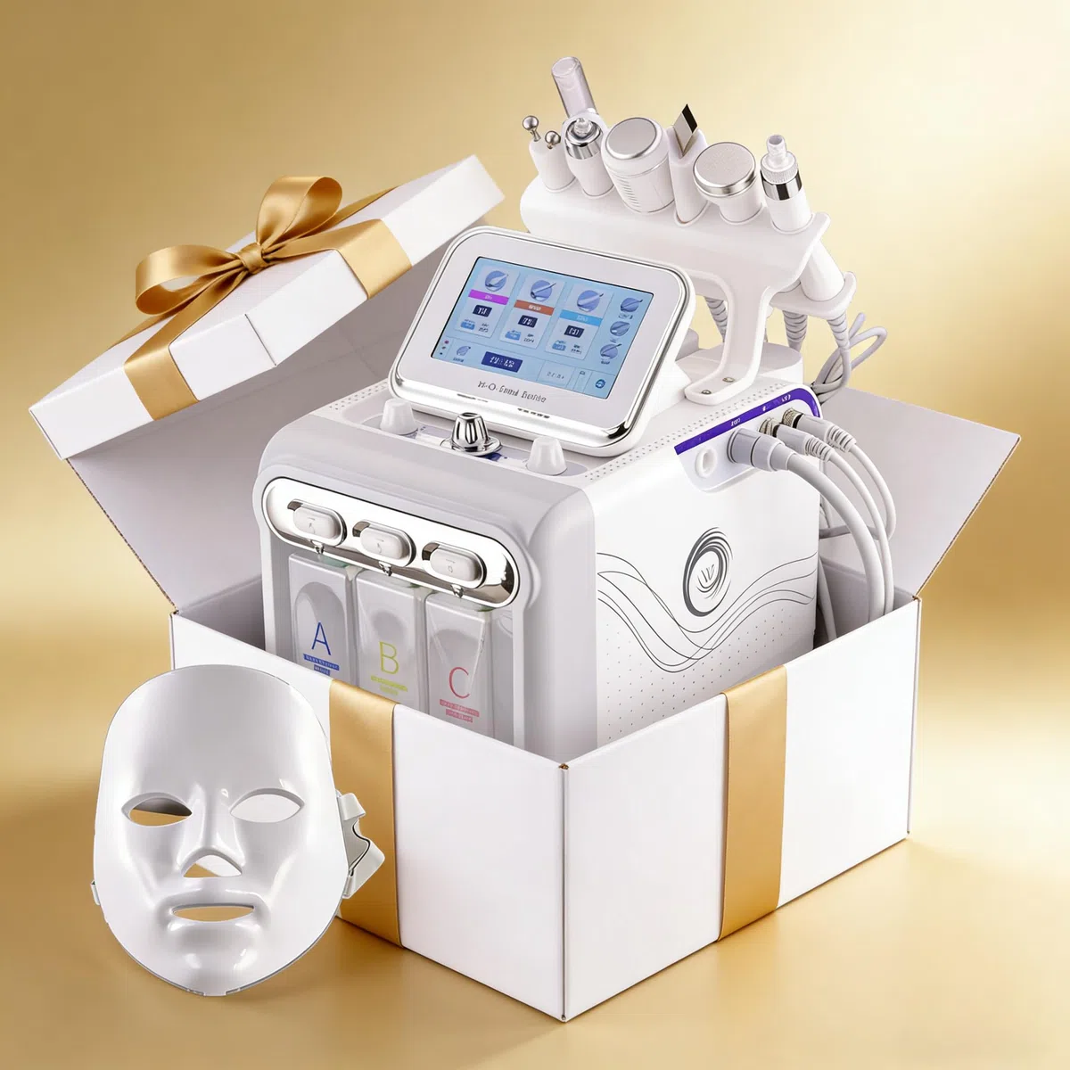 Appareil de nettoyage du visage 7 en 1 à l'hydrogène et à l'oxygène, appareil de nettoyage en profondeur multifonctionnel, pour une utilisation à domicile ou en institut de beauté