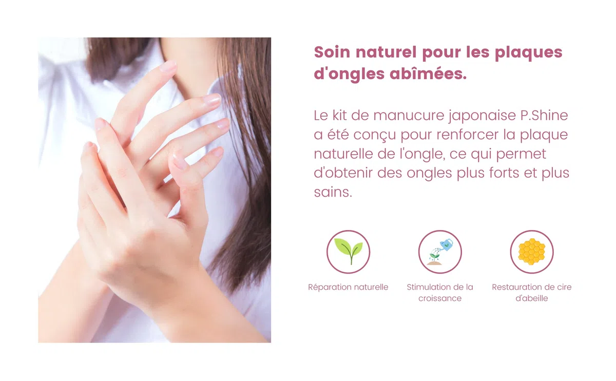 INLAQ P-SHINE Set de manucure japonais pour ongles brillants et sains