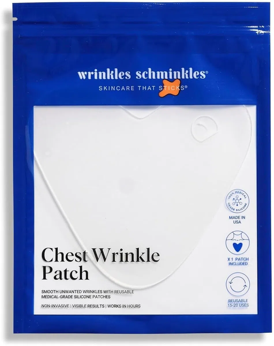 Wrinkles Schminkles Patch anti-rides de poitrine – Coussinets lissants réutilisables en silicone pour le décolleté et le corps, réduisent les rides et les vergetures, formulé sensible, secret pour une