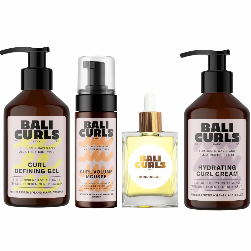 Bali CURLS Styling Heroes Bundle 4 pièces Curl Cream Volume Foam Gel de finition huile de liaison