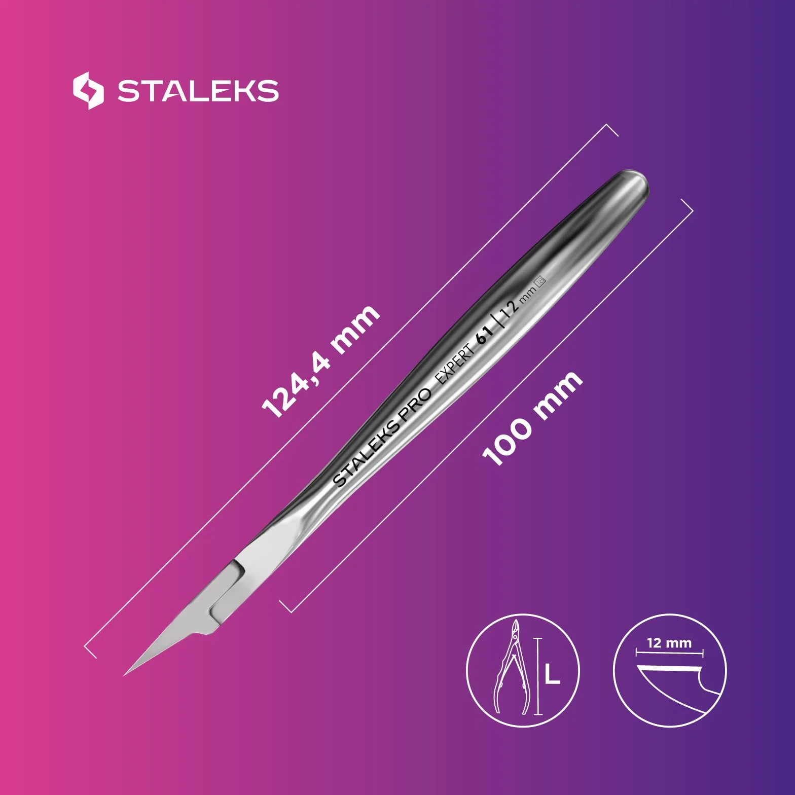 Staleks Pro Expert Pince à Ongles Incarnés Professionnelle Acier Inoxydable Lames 12 mm NE-61-12