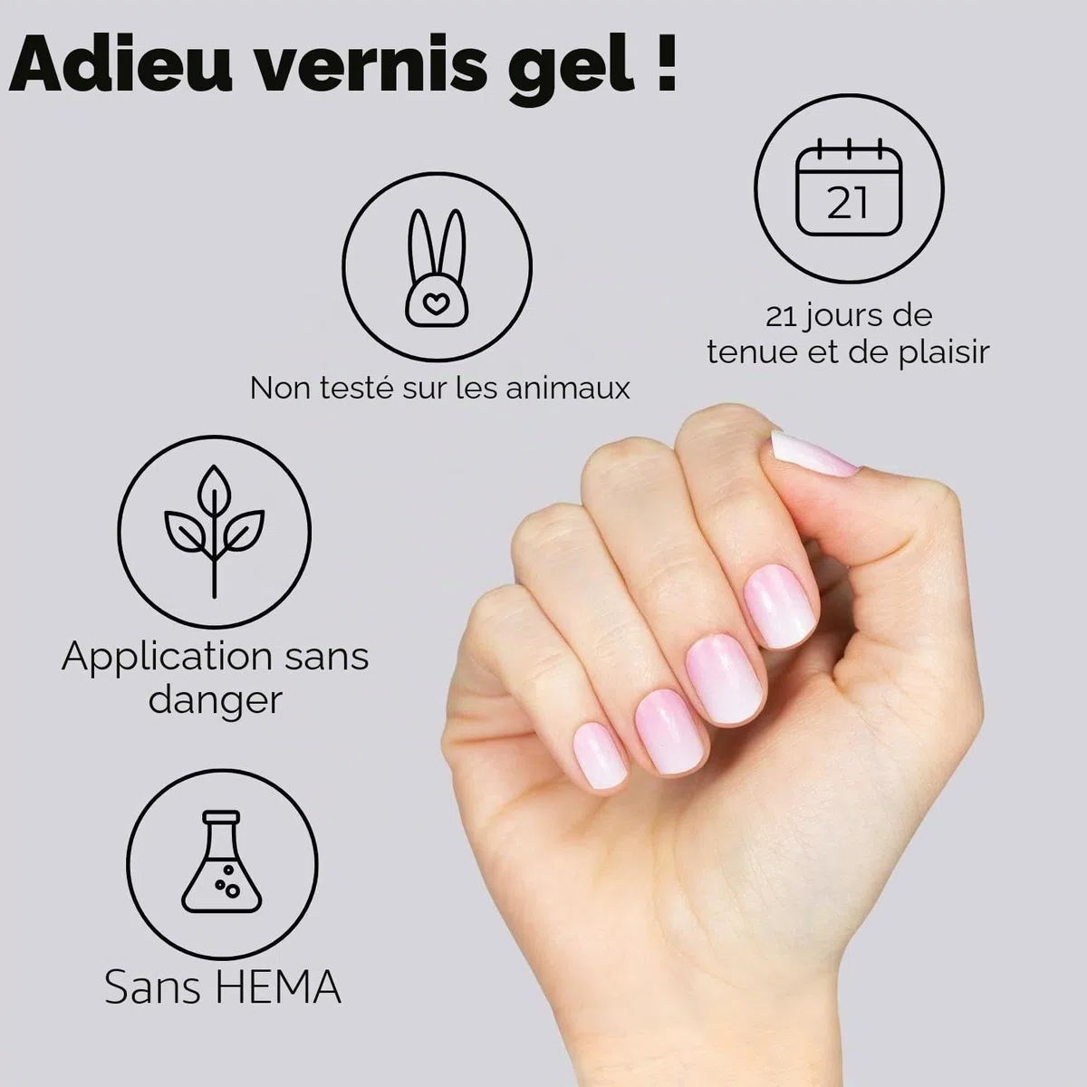 Miss Sophie Kit de démarrage UV original I Films autocollants UV pour ongles I Autocollants pour ongles en Rose Babyboomer & Nude Babyboomer I Pas d'écaillage I Longue tenue I Application rapide et