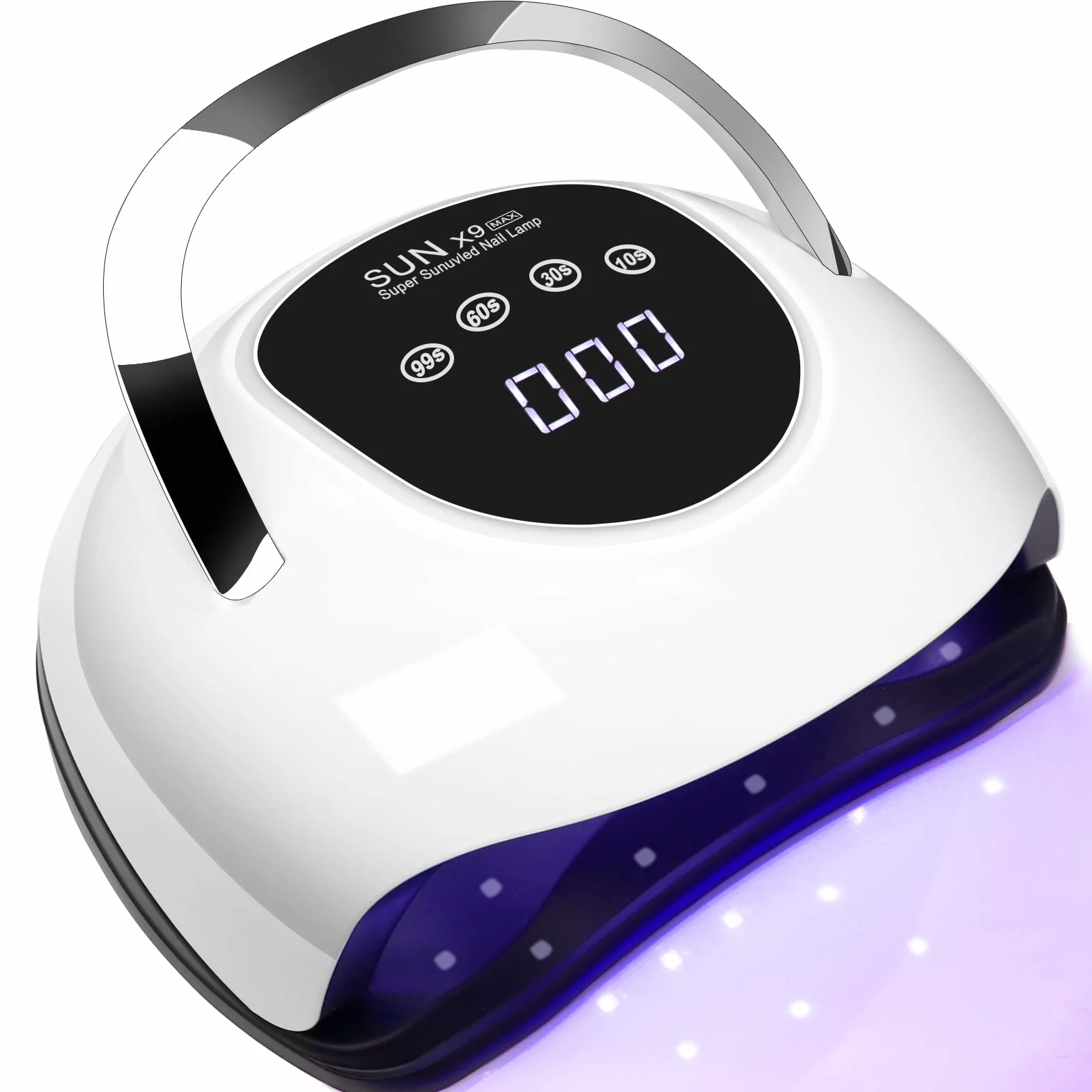 Lampe UV Ongles Gel 220W Professionnelle avec 4 Minuteries Écran Tactile Capteur Automatique Poignée Portable (Blanc)