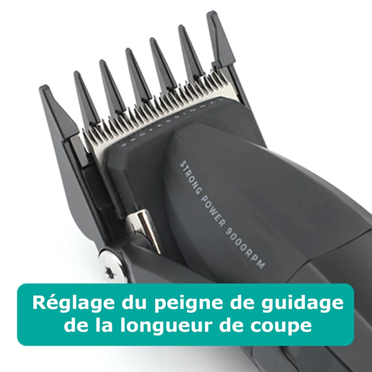 VGR 003 Fresh Fade Tondeuse Cheveux Hommes Professionnel, Boîtier Métallique et Moteur Puissant à 9000 TR/MIN, Tondeuse à Cheveux Sans Fil, Lames en Céramique, Affichage LED, Recharge USB, Vert