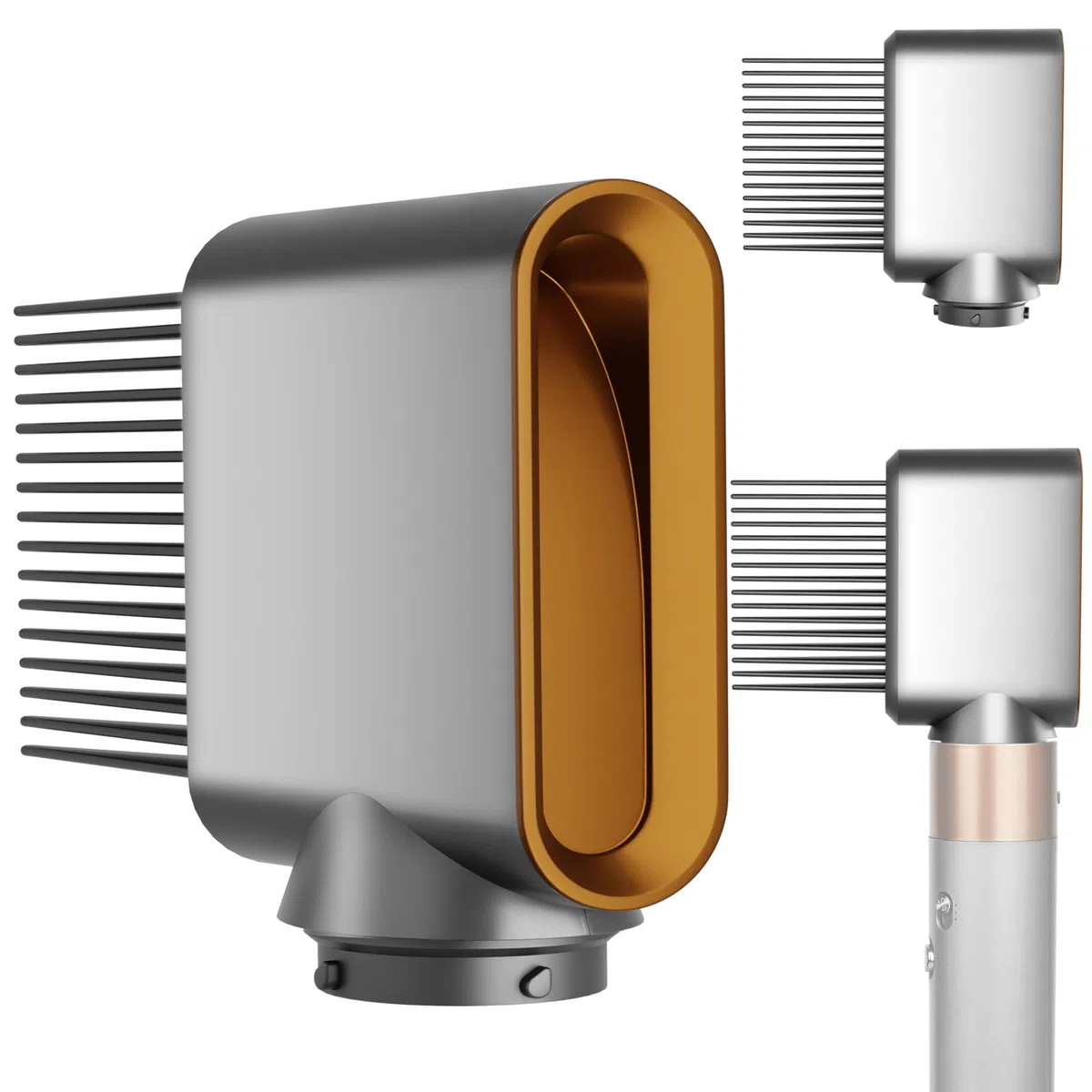 Peigne à dents larges de rechange compatible avec Dyson Airwrap, pièce n° 971894-04, nickel/cuivre