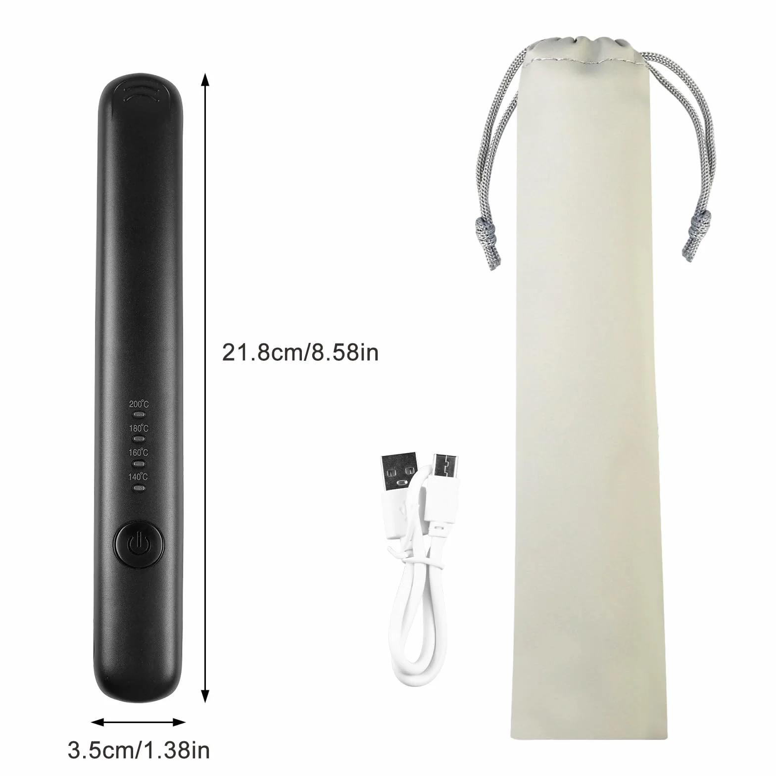 Lisseur Sans Fil Mini 2 en 1 Rechargeable 4 Températures 3200 Mah Chauffage Rapide 20S