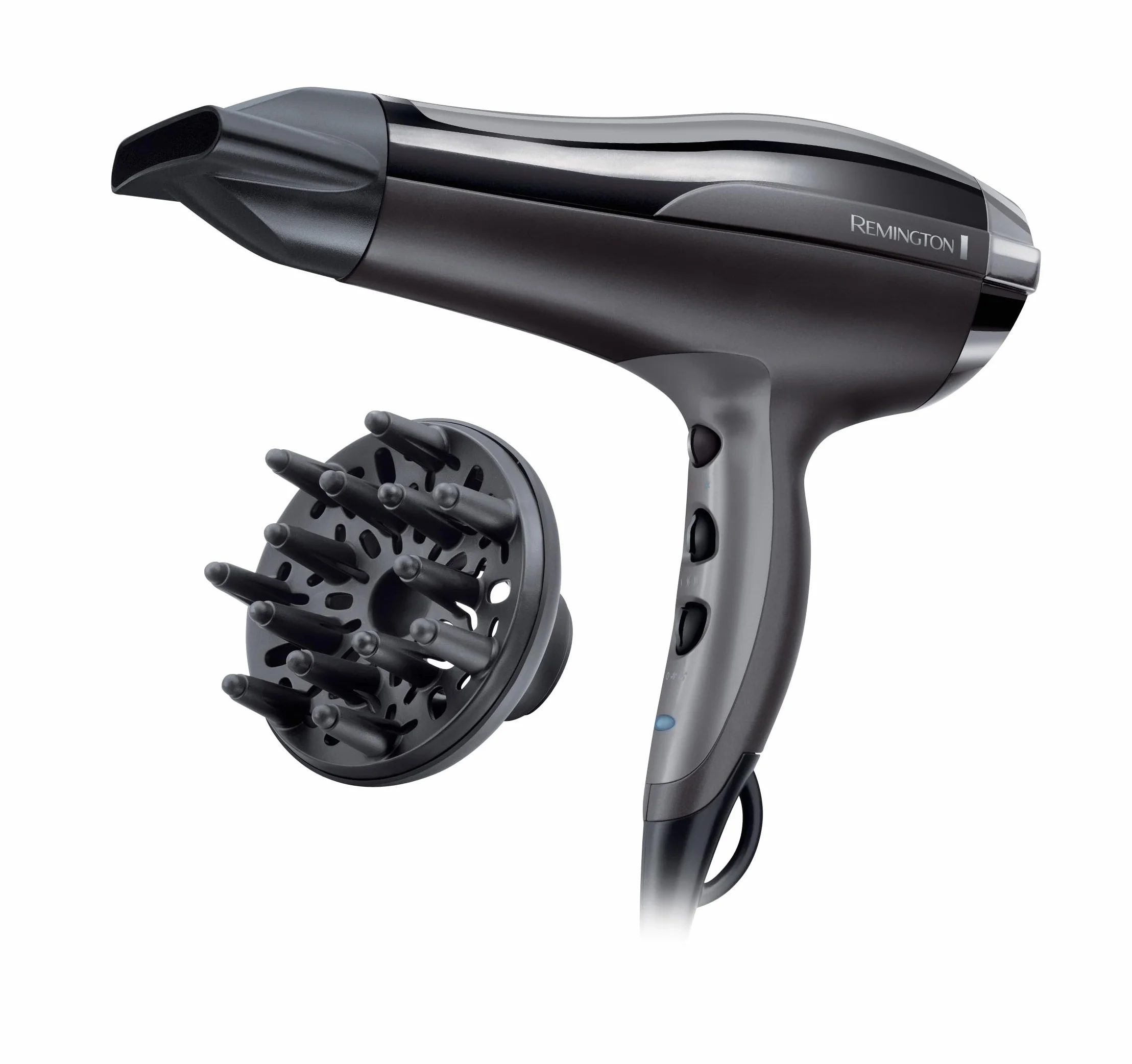 Remington Sèche-cheveux Ionique [Léger & Puissant] Pro-Air Turbo (2400W, Tourmaline Céramique,Séchage rapide, répartition uniforme de chaleur, 3 températures/2 vitesses,concentrateur+ diffuseur) D5220
