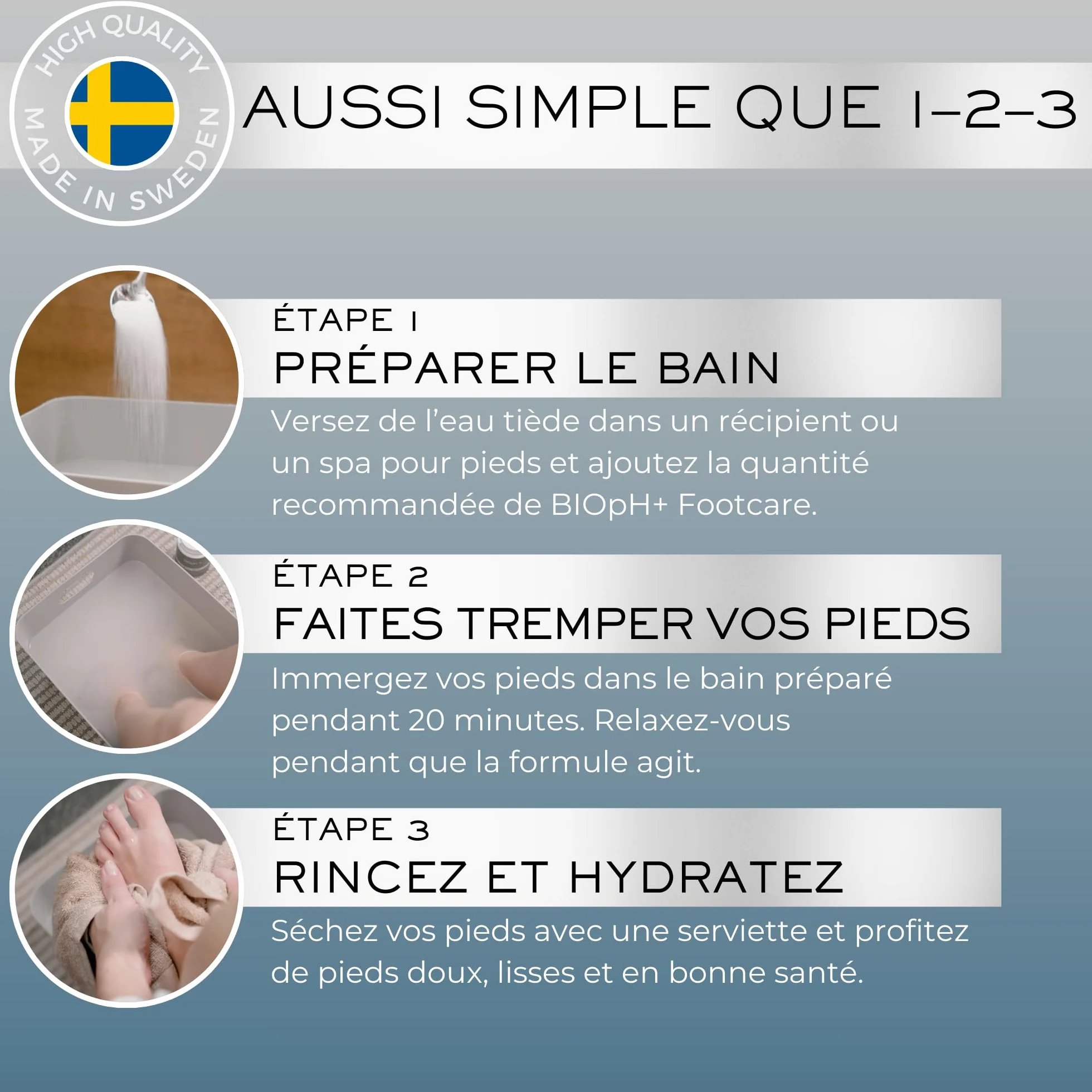 BIOpH+ Soin des pieds 500 g Bain de pieds antifongique Traitement pied d'athlète talons fendillés callosités