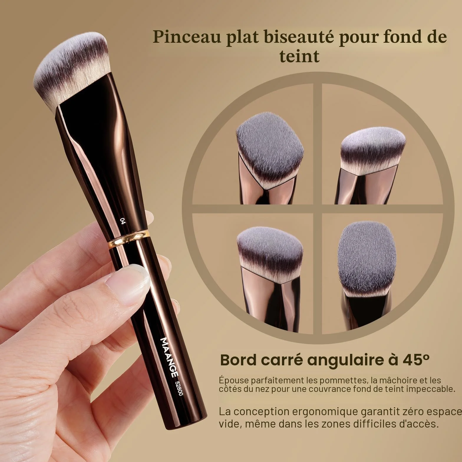 MAANGE Pinceaux Maquillages 16 Pièces Coffret Double Face Fond de Teint Poudre Contour Fard à Joues Set Complet