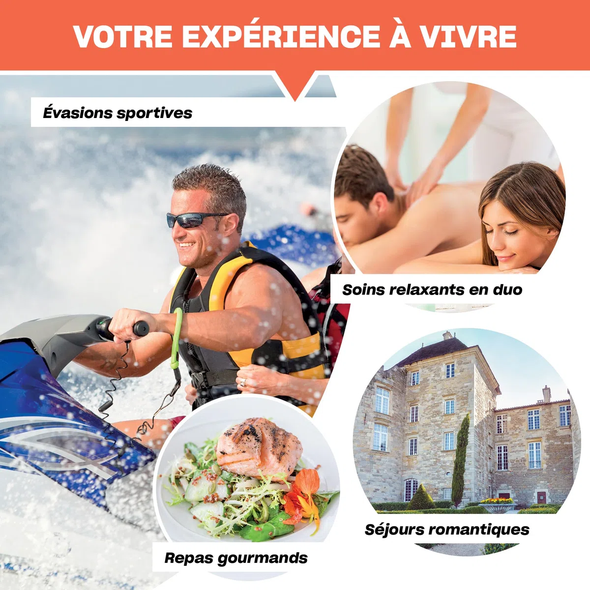 SMARTBOX Coffret Cadeau Couple 15000 Expériences Romantiques Gourmandes Bien-être Aventure