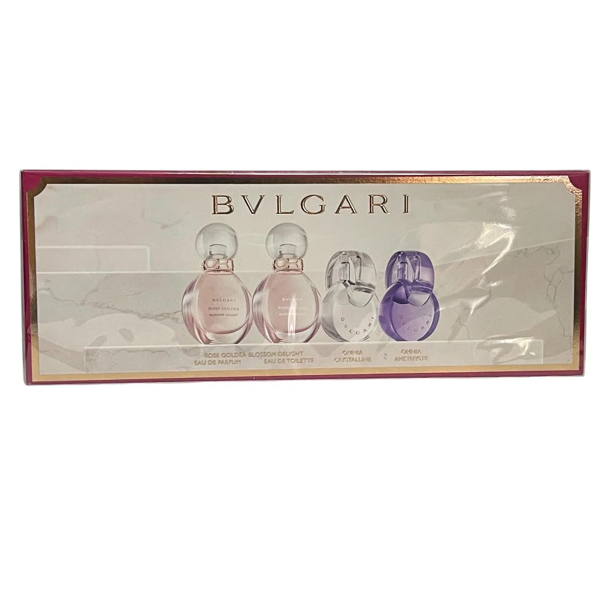 Bulgari Coffret Coffret Eau de toilette Rose Goldea Blossom Delight + & Edt + Omnia Crystalline Edt + Omni Amethyste Edt – 4 x 5 ml