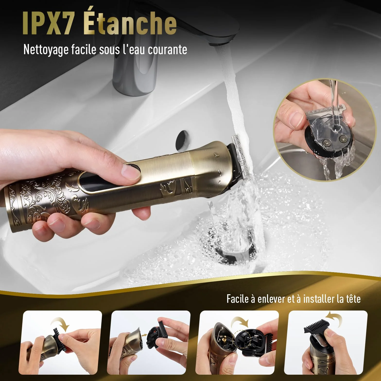 Tondeuse Cheveux Hommes Kit Professionnel 17-en-1 avec Tondeuse Barbe Écran LCD Rechargeable USB-C