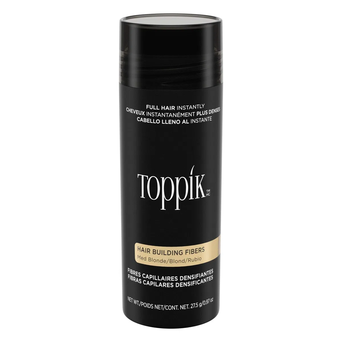 TOPPIK Fibres Capillaires Densifiantes à base de Kératine, Blond - 27,5g - Cheveux à l'Aspect Naturellement plus Epais – Pour densifier Racines, Ligne Frontale, Barbe, Calvitie