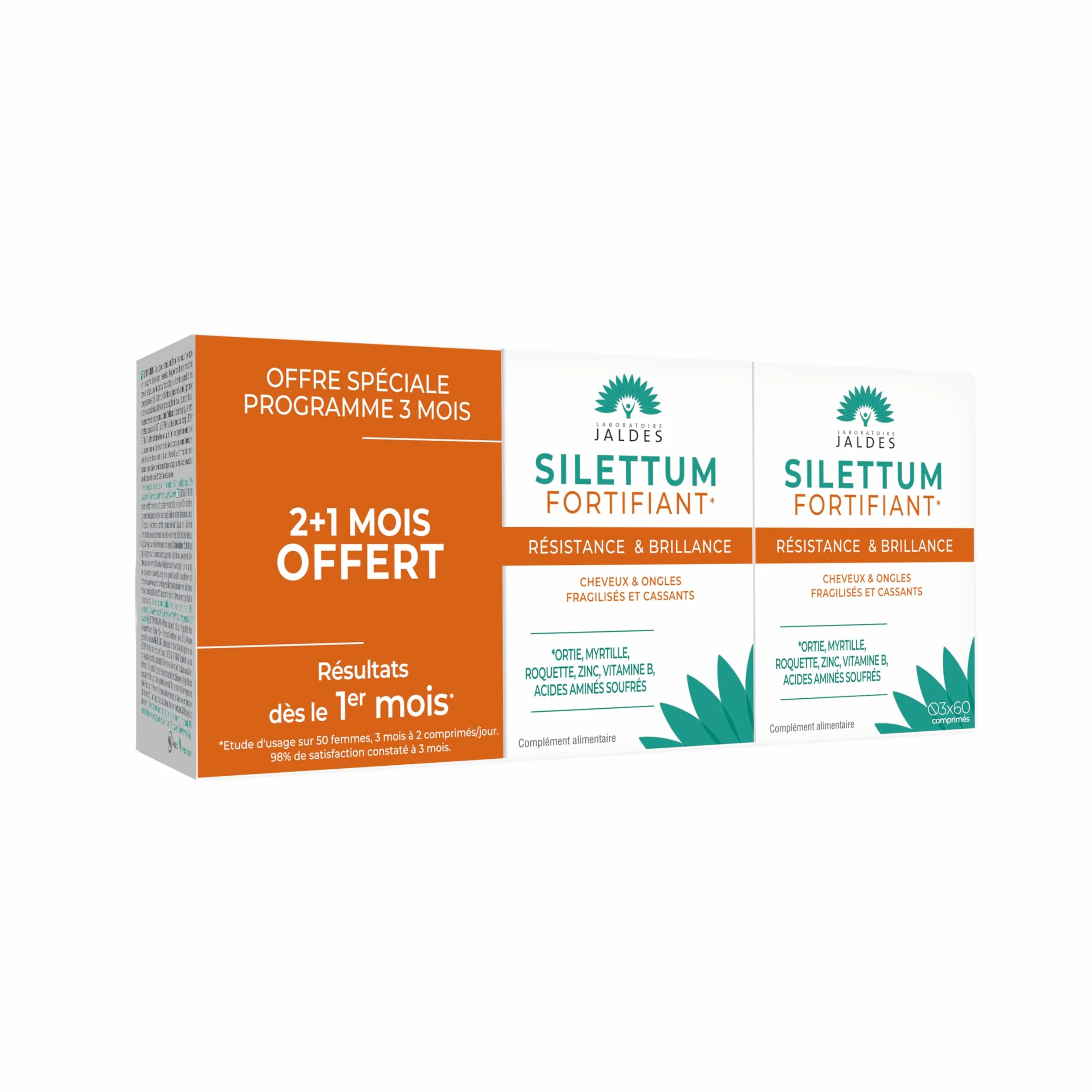 SILETTUM Fortifiant Pack Eco 180 Comprimés pour Cheveux et Ongles Forts
