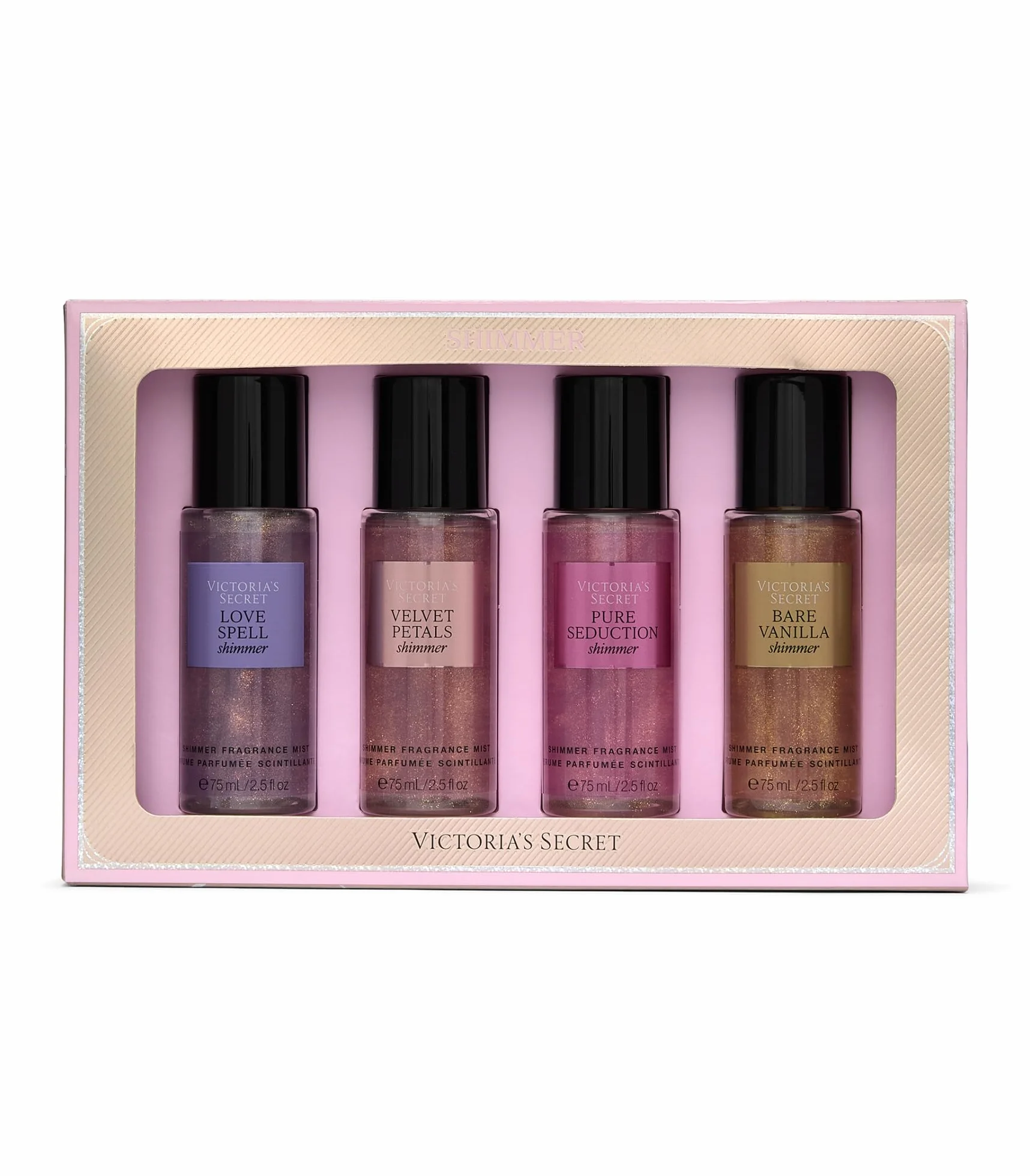 Coffret cadeau Victoria's Secret Mini Mist Shimmer Collection 4 pièces – Fragrances assorties
