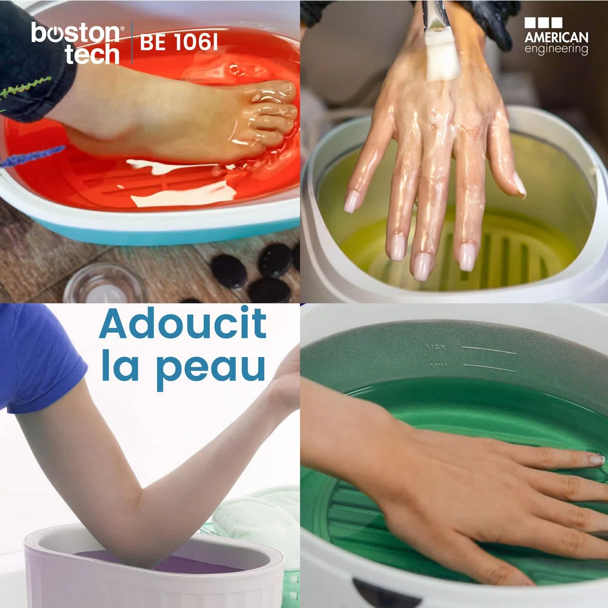 Cire de Paraffine pour Mains et Pieds Boston Tech Rééducation antioxydante + Traitement de l’arthrite + Nourrit + Esthétique | Idéale pour Tout Bain de Paraffine | 6 Blocs de 450 g (Lavande)