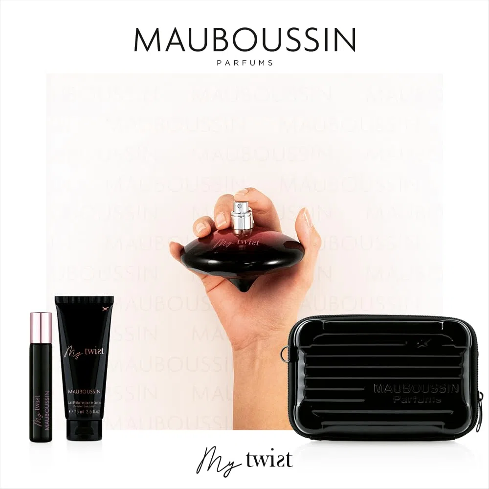 Mauboussin - Coffret Prestige 2024 My Twist : Eau de Parfum 90ml, Lait Corps 75ml, Travel Spray 20ml & Sac Bandoulière