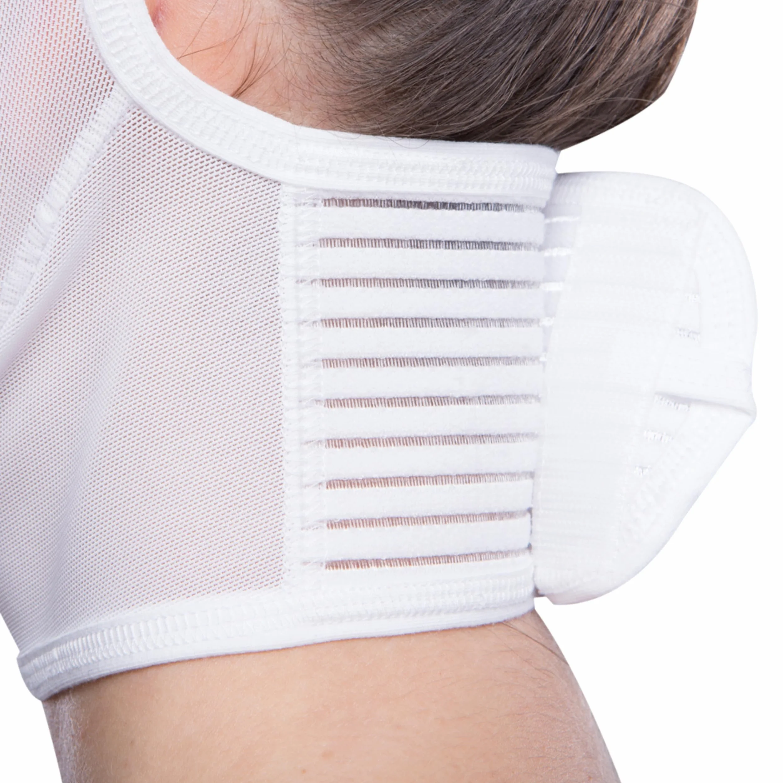 LIPOELASTIC Guaina facciale bianca con due chiusure (Blanc, S)