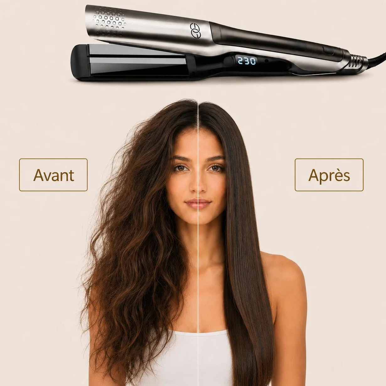 Lisseur Cheveux Steampod Pro Fer à Boucler 230ºC Céramique Ionique