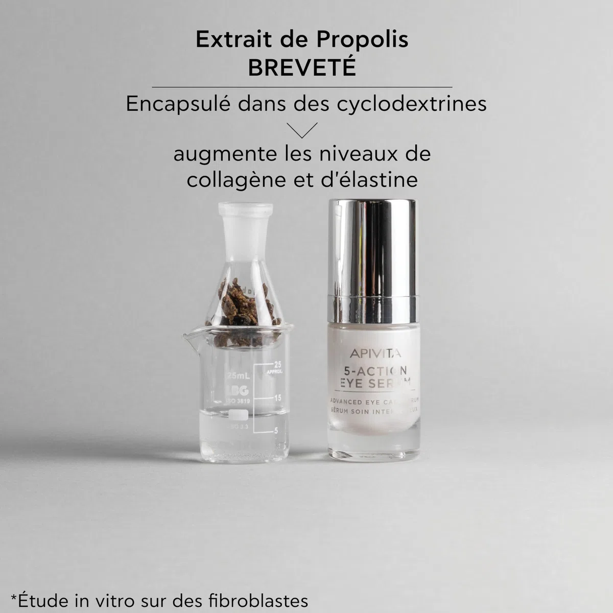 Apivita 5 Actions Sérum Soin Intensif Yeux 15ml - Enrichi en propolis et lys blanc - Combat les cernes, les poches sous les yeux, les ridules autour des yeux, les signes de fatigue