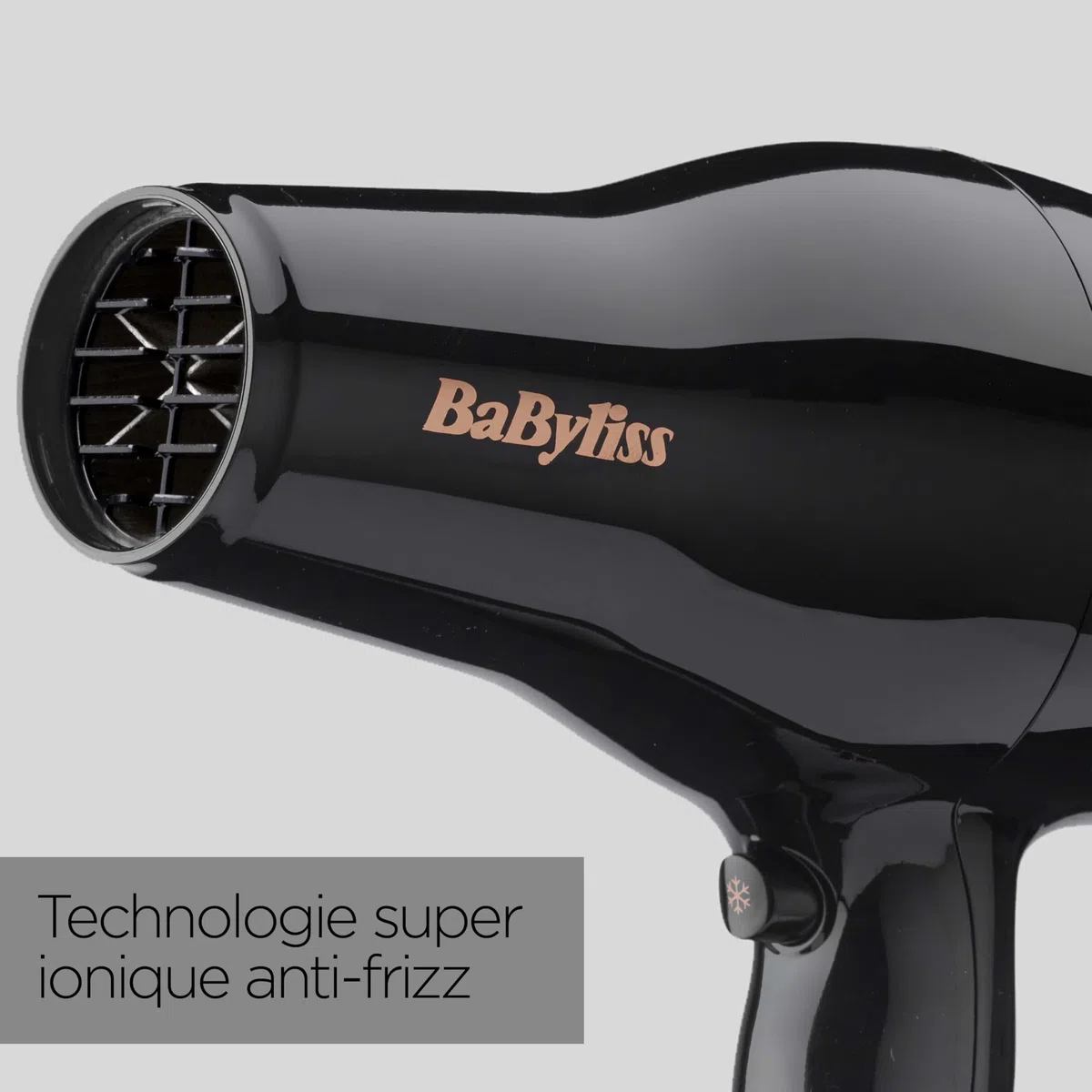 BaByliss Sèche-cheveux Pro Power - Sèche-cheveux puissant de 2300W, Moteur AC Professionnel, Technologie Ionique Anti-Frisottis, 3 réglages de température & 2 réglages de vitesse, Noir, D5245E