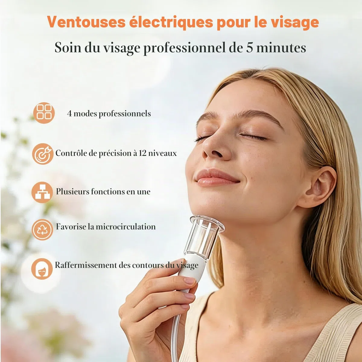 Ventouse Visage Electriques, Ventouse Cellulite Electrique 3-en-1 avec Gua Sha & Massage, 6 PCS Ventouses en Verre Véritable, Raffermissent contours Visage, Ventouse Electrique Anti Cellulite