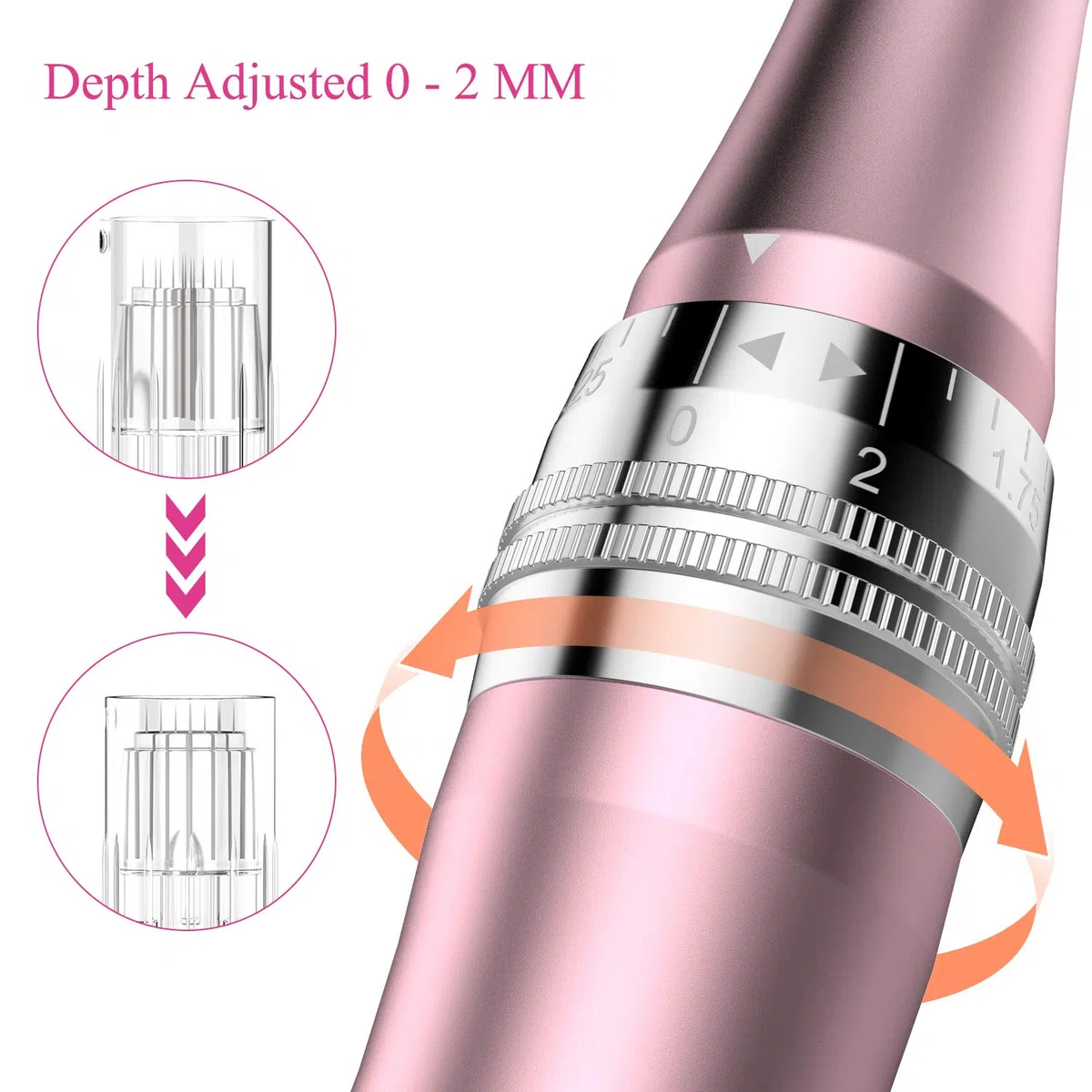 PELCAS Microneedling pour Visage, Stylo Beauté Microneedling avec 12 Cartouches & 3 Vitesses - Soin Visage/Cou/Contour des Yeux, Peau Éclatante