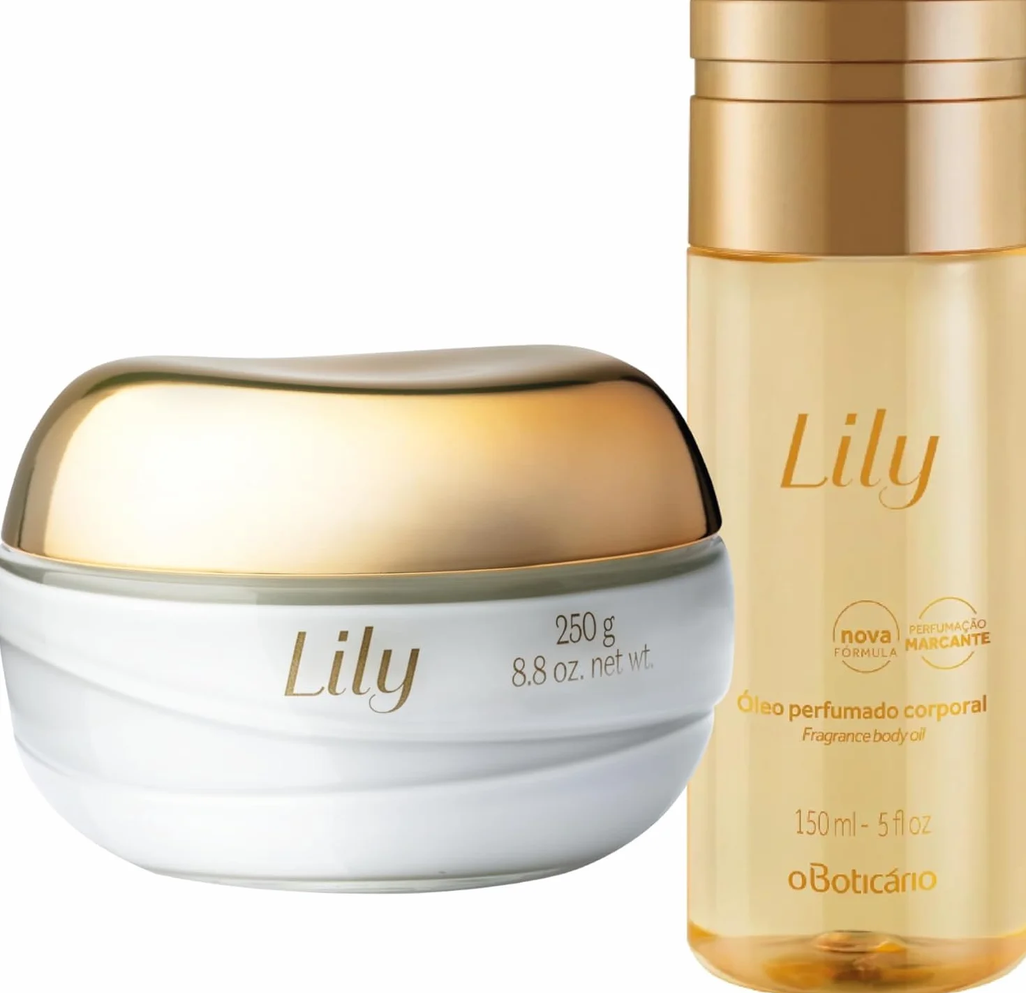 O Boticário Lily Coffret soins peau 2 produits crème corps parfumée satinée 250 g huile corporelle 150 ml