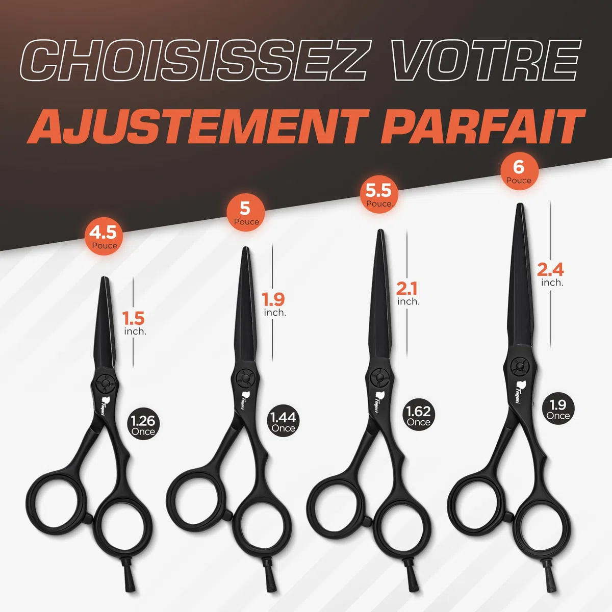 Fagaci Ciseaux Coiffure Professionnel 5.5 Pouces Acier 440C Pour une Précision Supérieure, Ciseaux Cheveux Lames Extrêmement Tranchantes, Netteté Durable