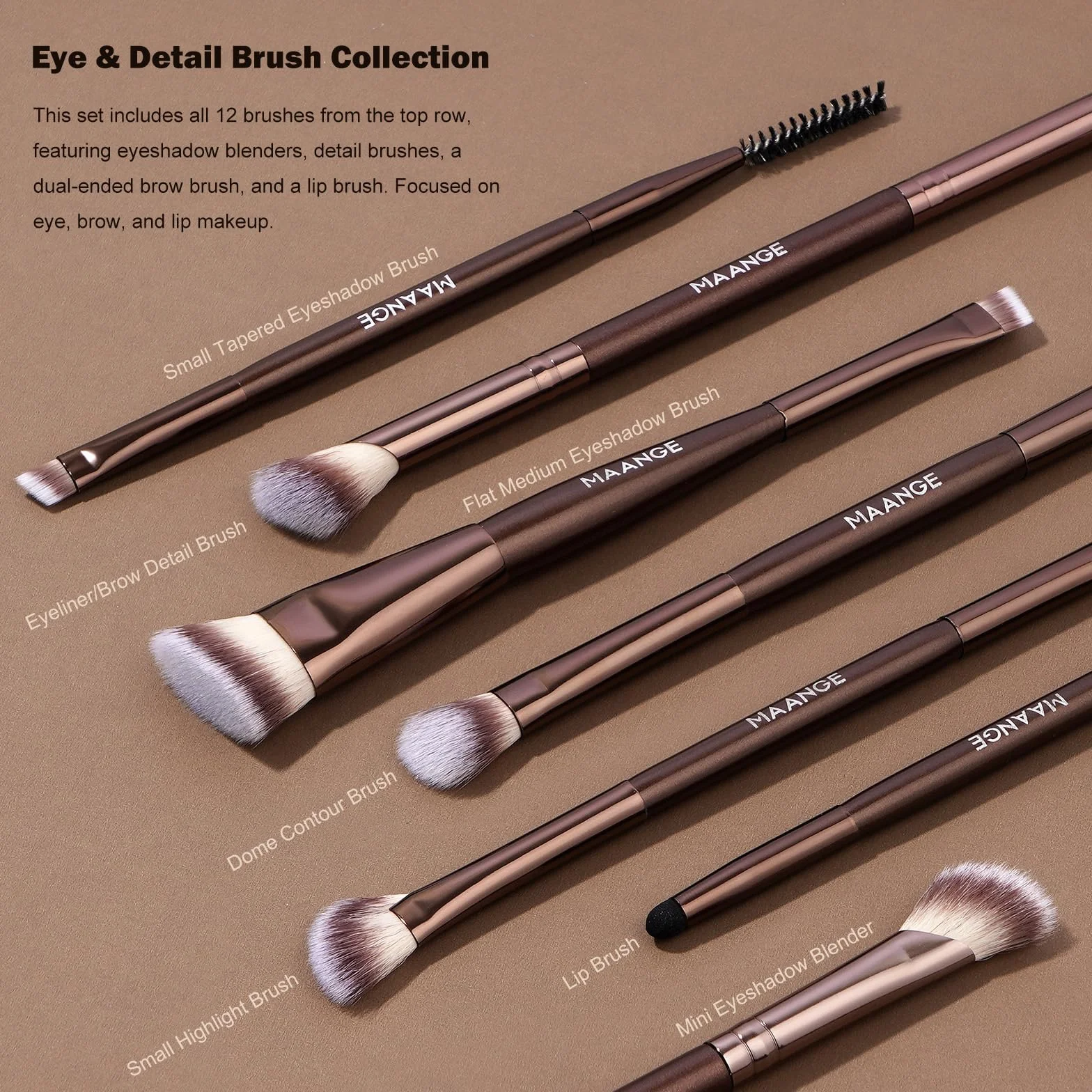 MAANGE Coffret Pinceaux Maquillage 21 Pièces Professionnel Double Face