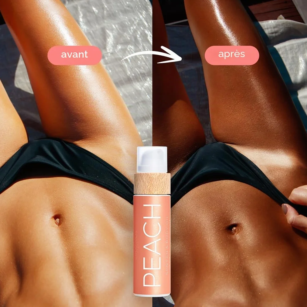 COCOSOLIS PEACH Accélérateur de bronzage huile bio vitamine E parfum pêche bronzage intense rapide