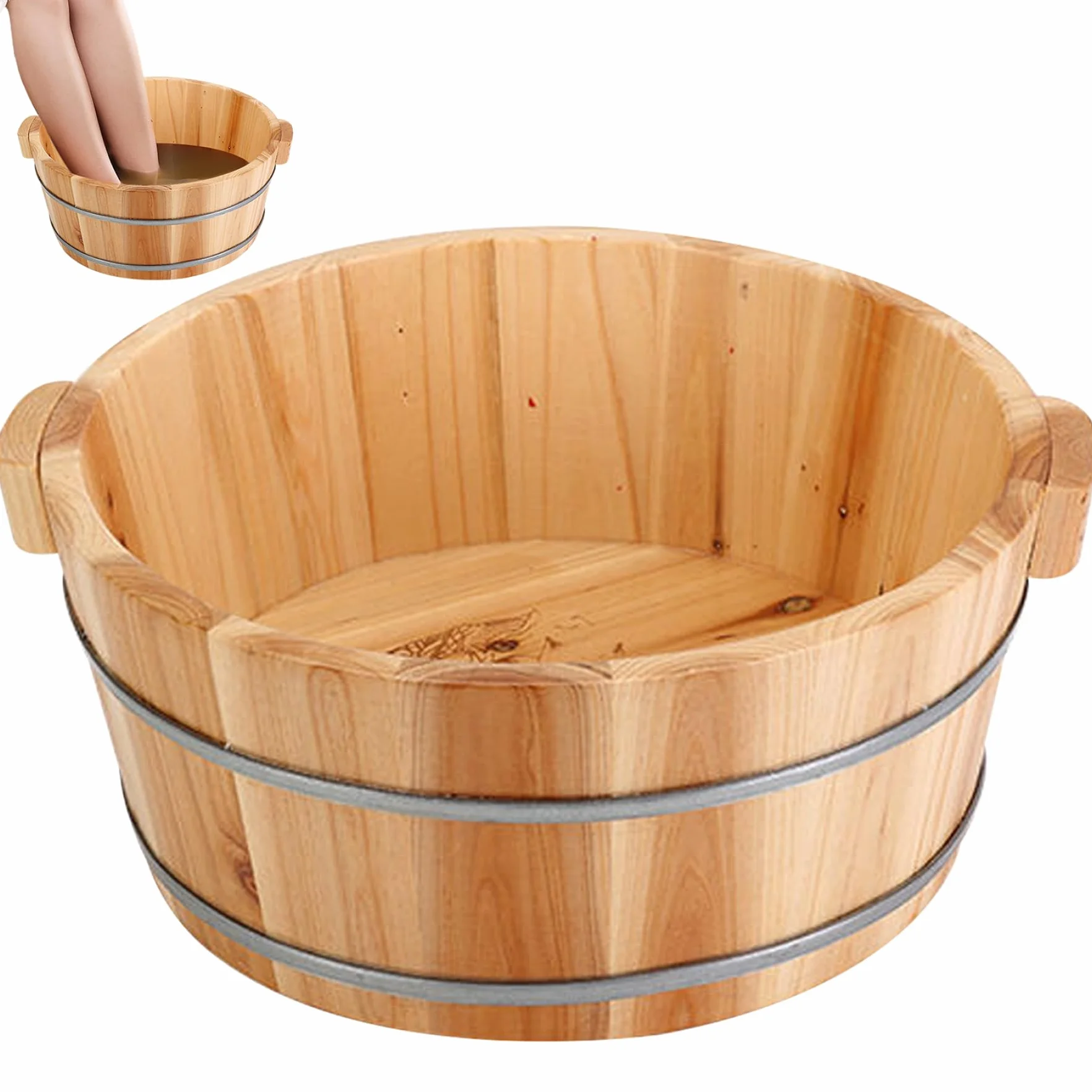 Bol de bain de pieds en bois Spa Massage baignoire trempage bassin 14 x 6,3 pouces
