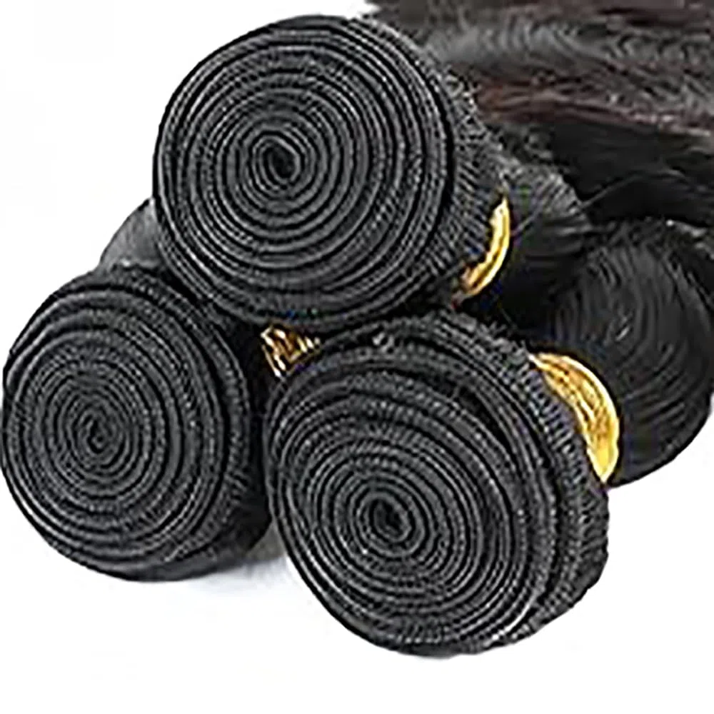 Human Hair Bundles Body Wave Tissage Naturel Cheveux Humain Extensions Unprocessed Remy en lot Meches Weave Double Weft Natural Black 20 22 24 Pouces