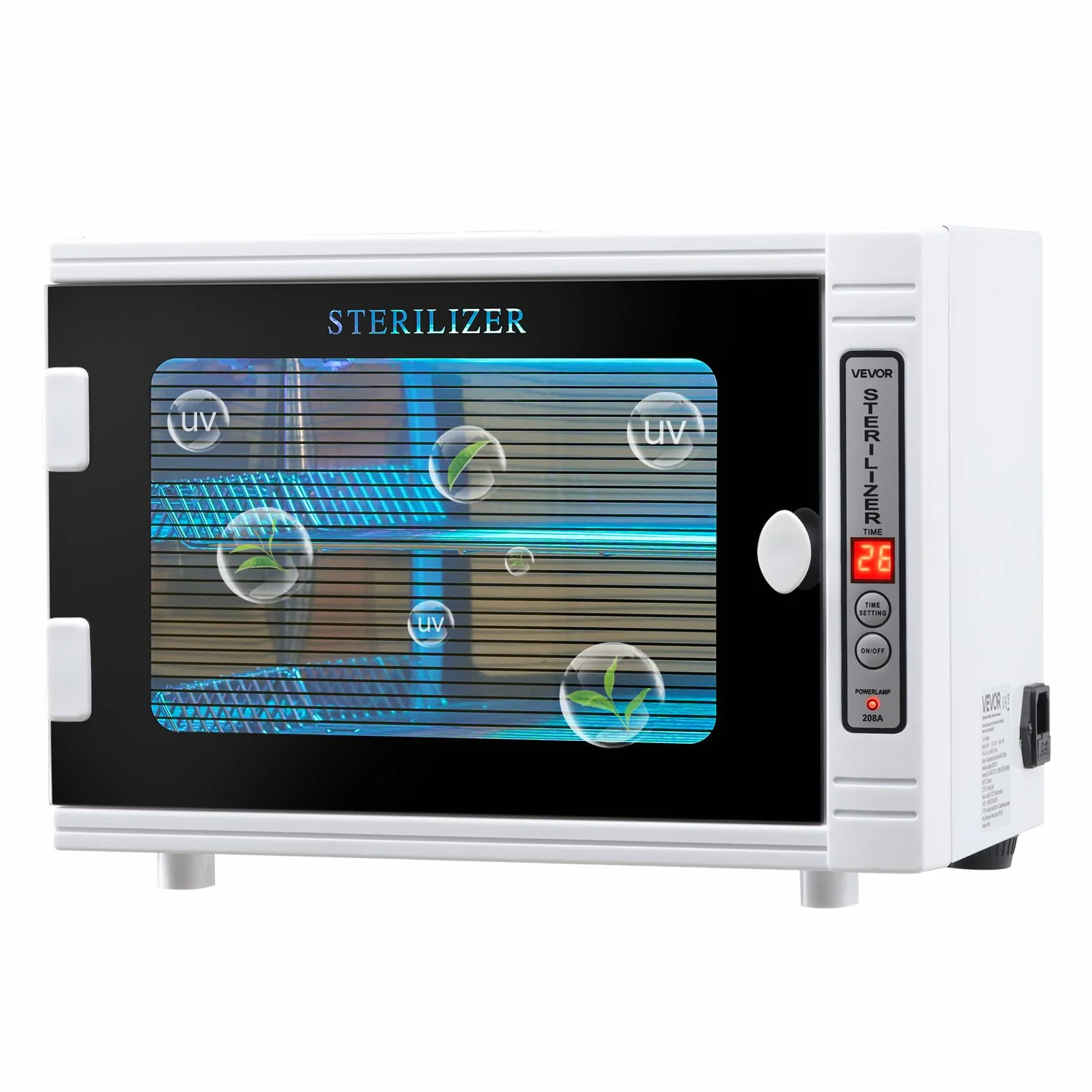 VEVOR Stérilisateur UV Grande Capacité 12 L, Armoire de Désinfection UV avec Minuterie, Longueur d'Onde 185 nm, Porte en Verre Trempé, pour Laboratoires, Maison, Salons de Manucure et de Beauté