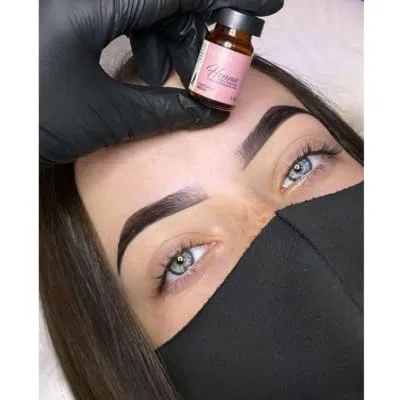 Kit Henna Professionnel pour Sourcils Menela | Henné 2,5 g + Fixateur 15 ml | Usage professionnel (Castanho Moyen)