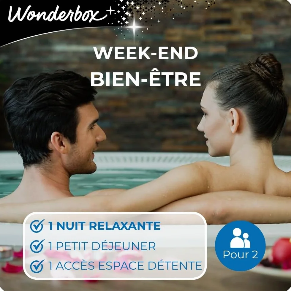Wonderbox Coffret Cadeau Week-End Bien-Être 800 séjours Petit Déjeuner 2 Personnes Hôtels 3-5 étoiles