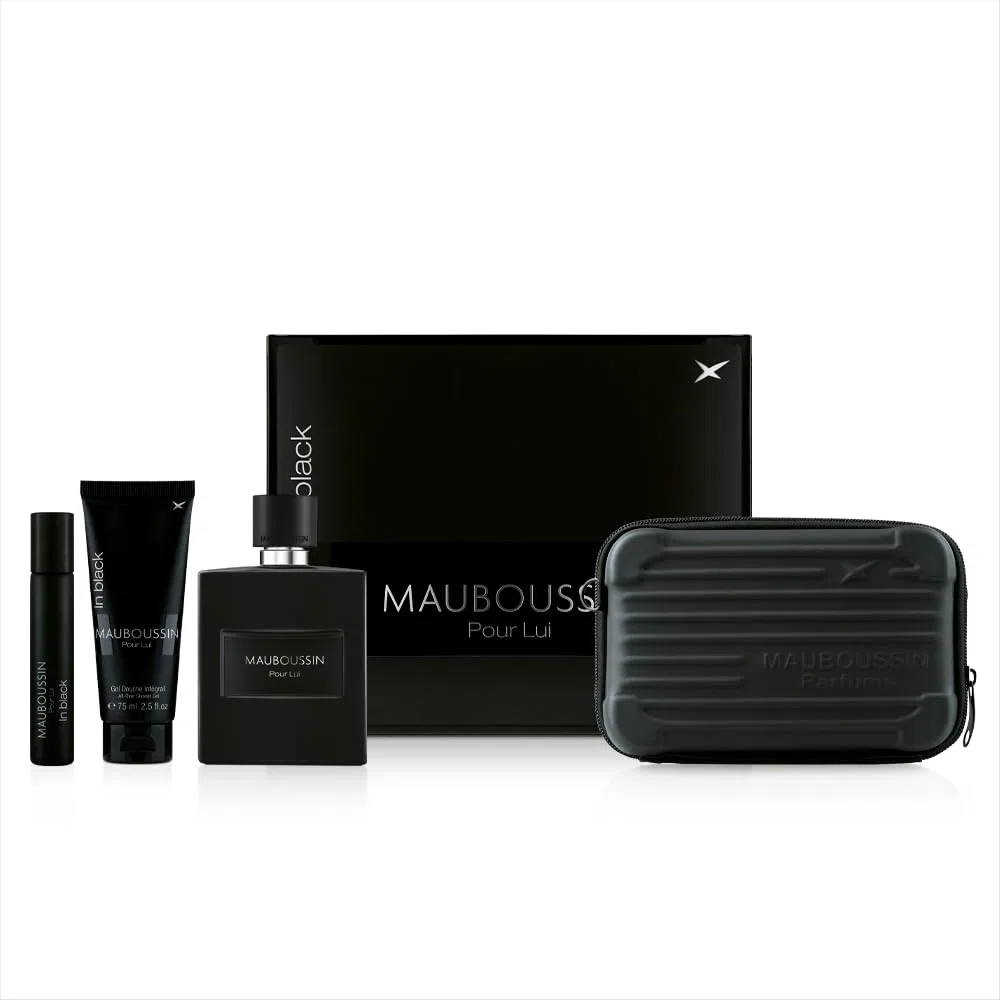 Mauboussin - Coffret Prestige Pour Lui In Black : Eau de Parfum 100ml, Gel Douche 75ml, Travel Spray 20ml & Sac Bandoulière