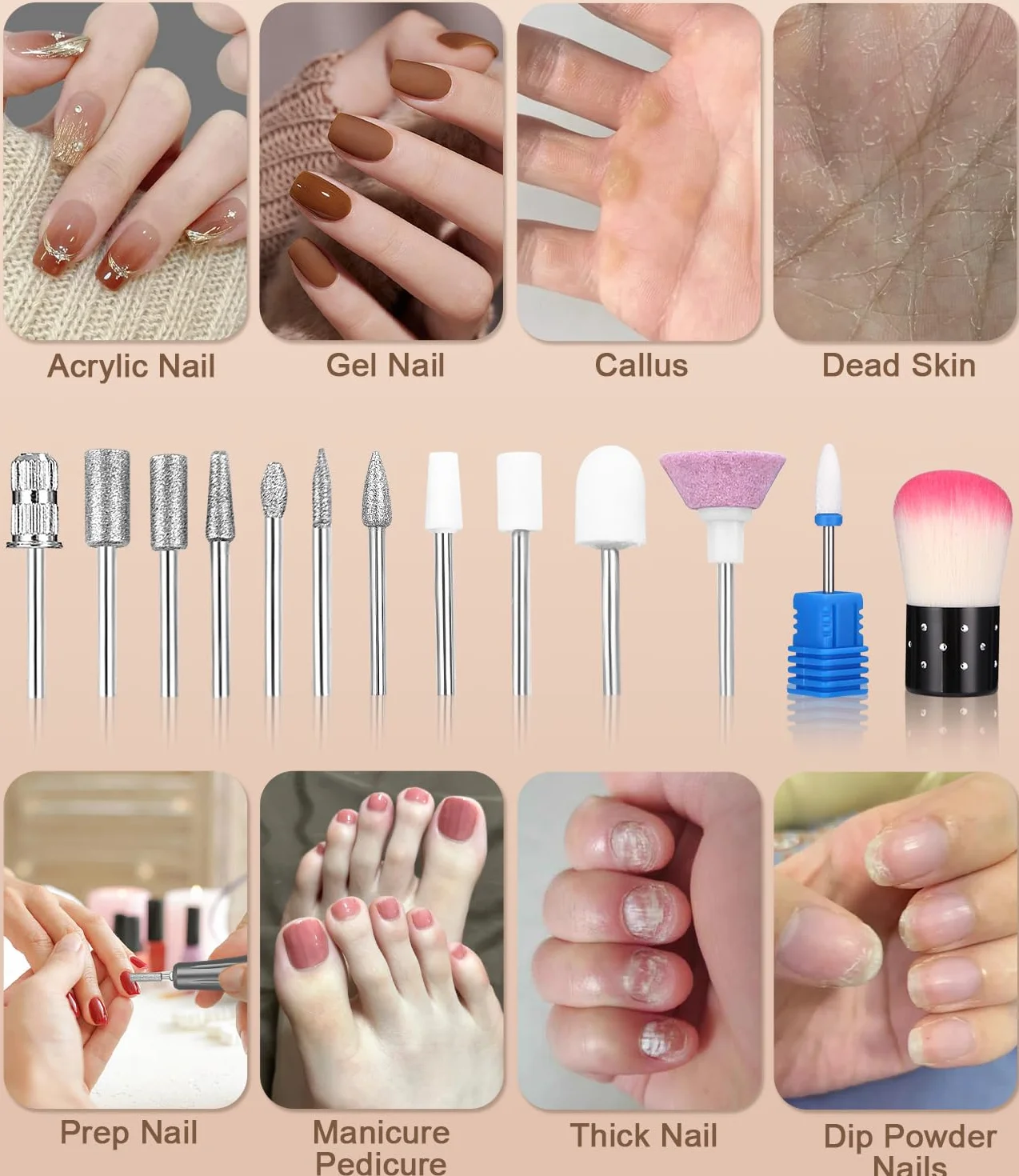 45,000RPM Ponceuse pour Ongles Professionnelle, Lime A Ongle Electrique, Ponceuse Ongles Set, Ensemble d’accessoires Kit avec Manucure Pédicure, pour Salon, Usage Maison