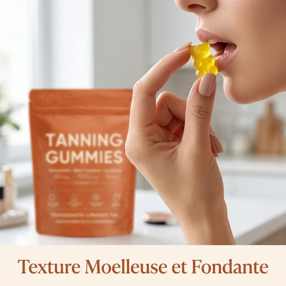 Gummies Bronzage Rapide Sans Soleil Hydrate la Peau Éclat Naturel 2026