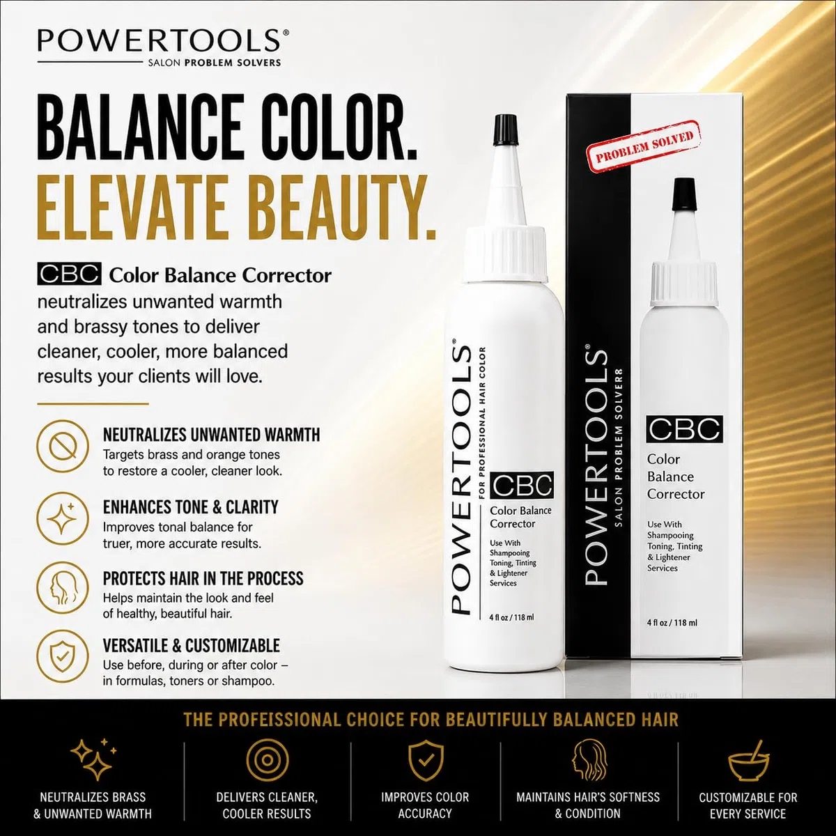 Correcteur de Couleur pour Cheveux CBC 118 ml - Neutralisant Pigments Chauds